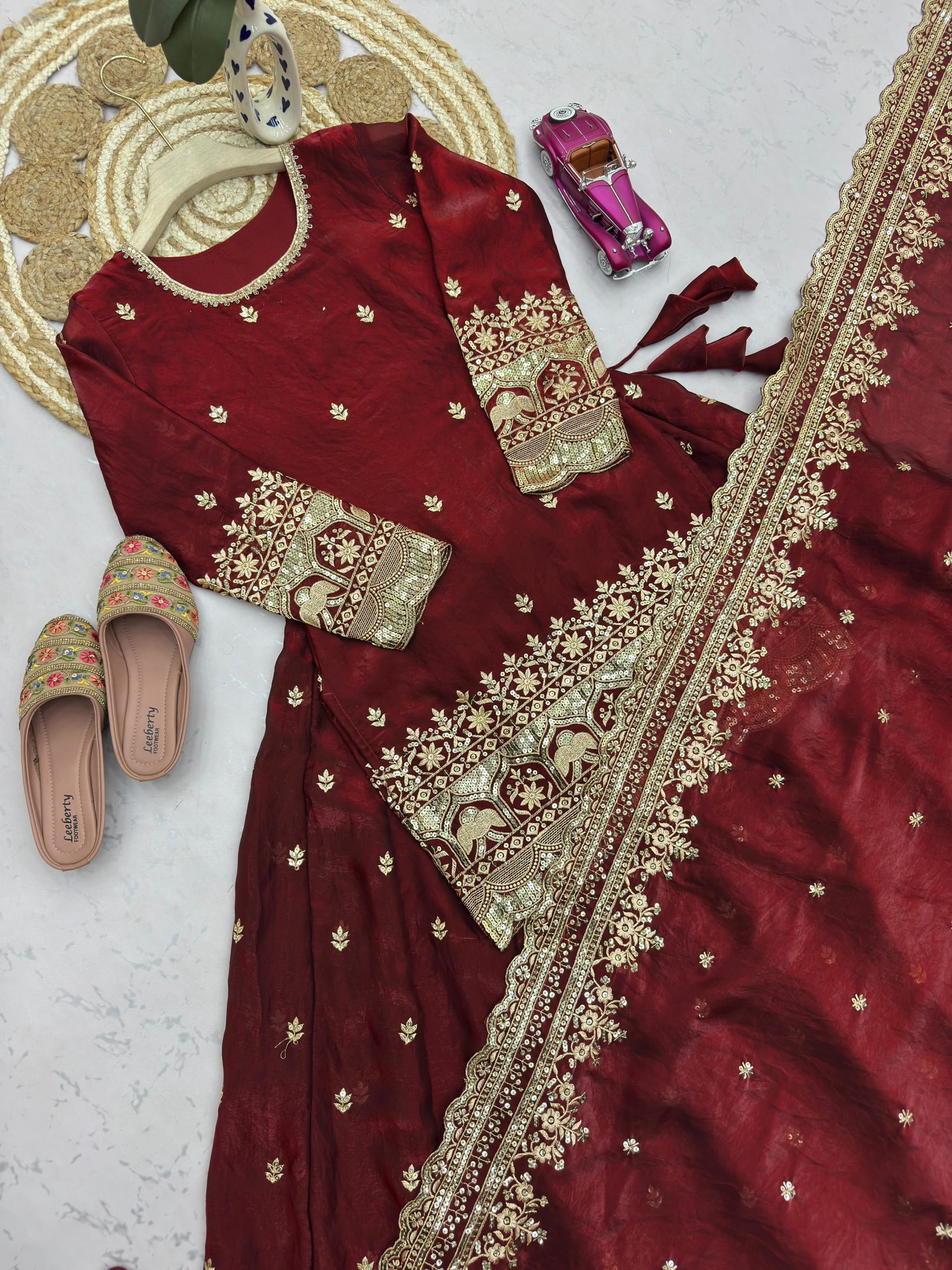 Designer Fandy Silk Lehenga Set with Sequins Embroidery – Party Wear Collection - View 5