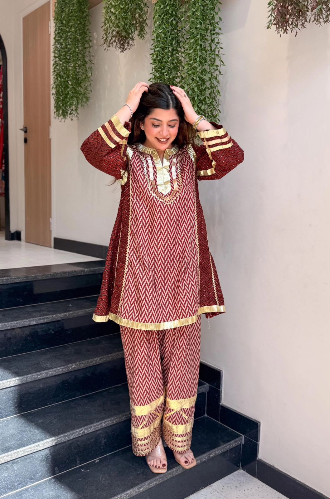 Gulabo 2 – Designer Maslin 2-Piece Suit by Kalikar - View 3