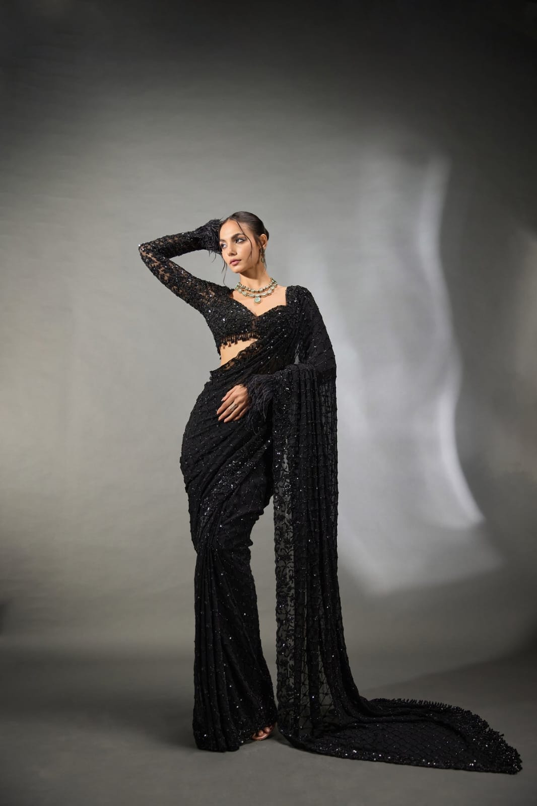 Bollywood Blockbuster Sequins Saree - Second View