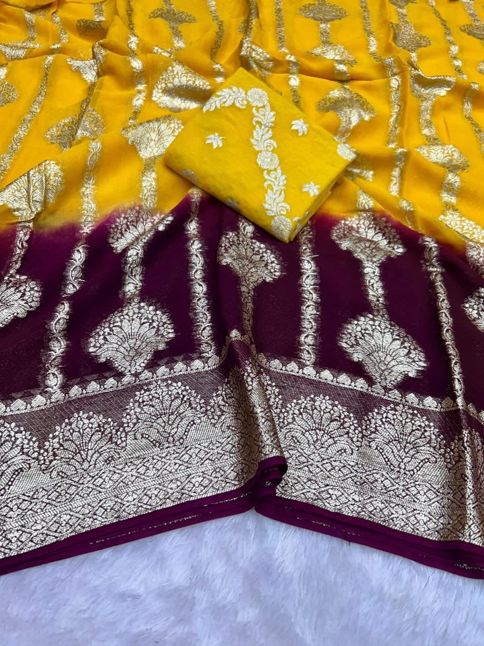 JHUMKA 2D Pure Viscose Georgette Saree - Georgette Saree Online India - Buy at ₹1400 - Image 1