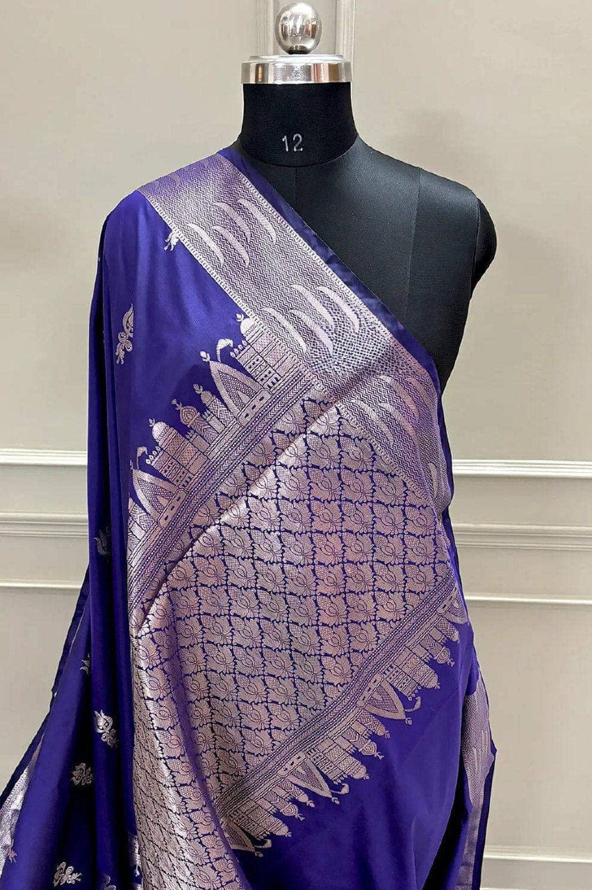 Beautiful Premium Banarasi Ghat Design Silk Saree - View 4