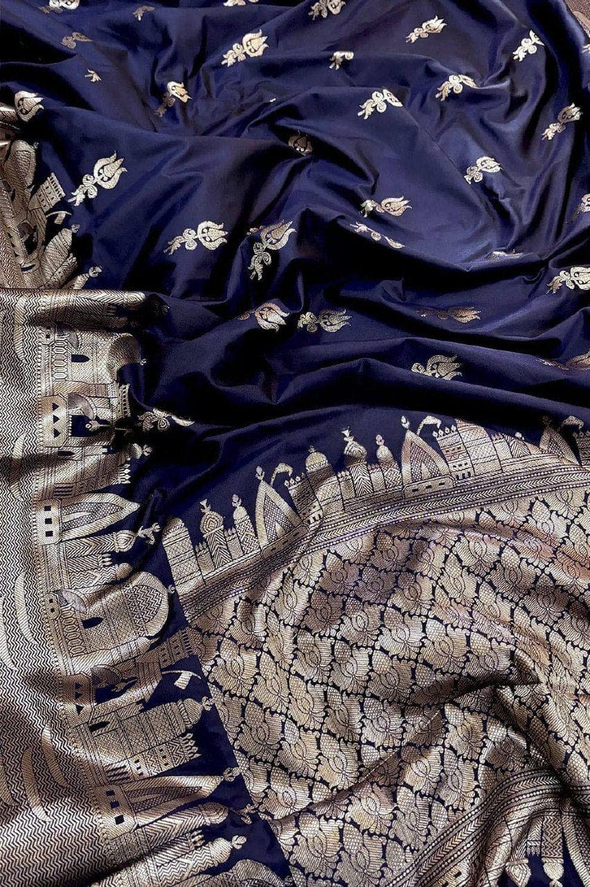 Beautiful Premium Banarasi Ghat Design Silk Saree - View 8