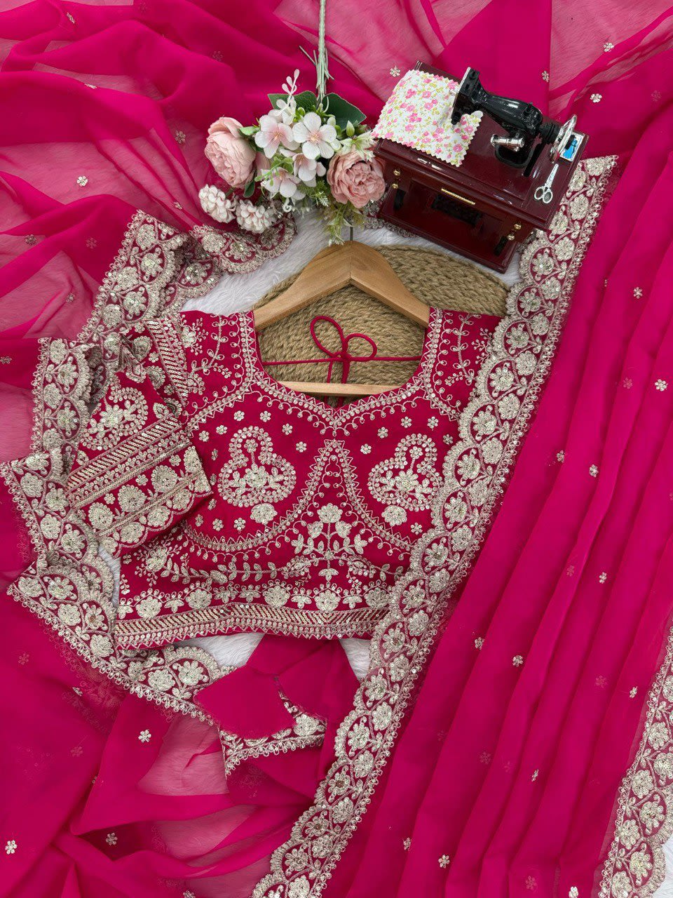 A Luxury Sparkling Sequins Embroidered Tebby Silk Partywear Saree - View 4