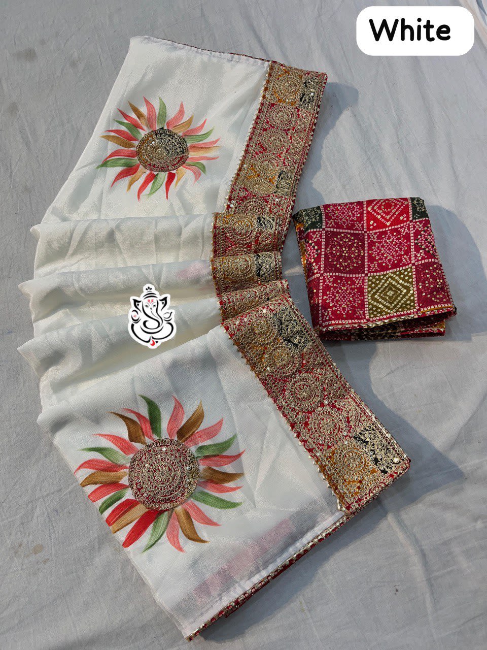 An Elegant Soft Chinon Saree With Rich Sequin Detailing - View 3