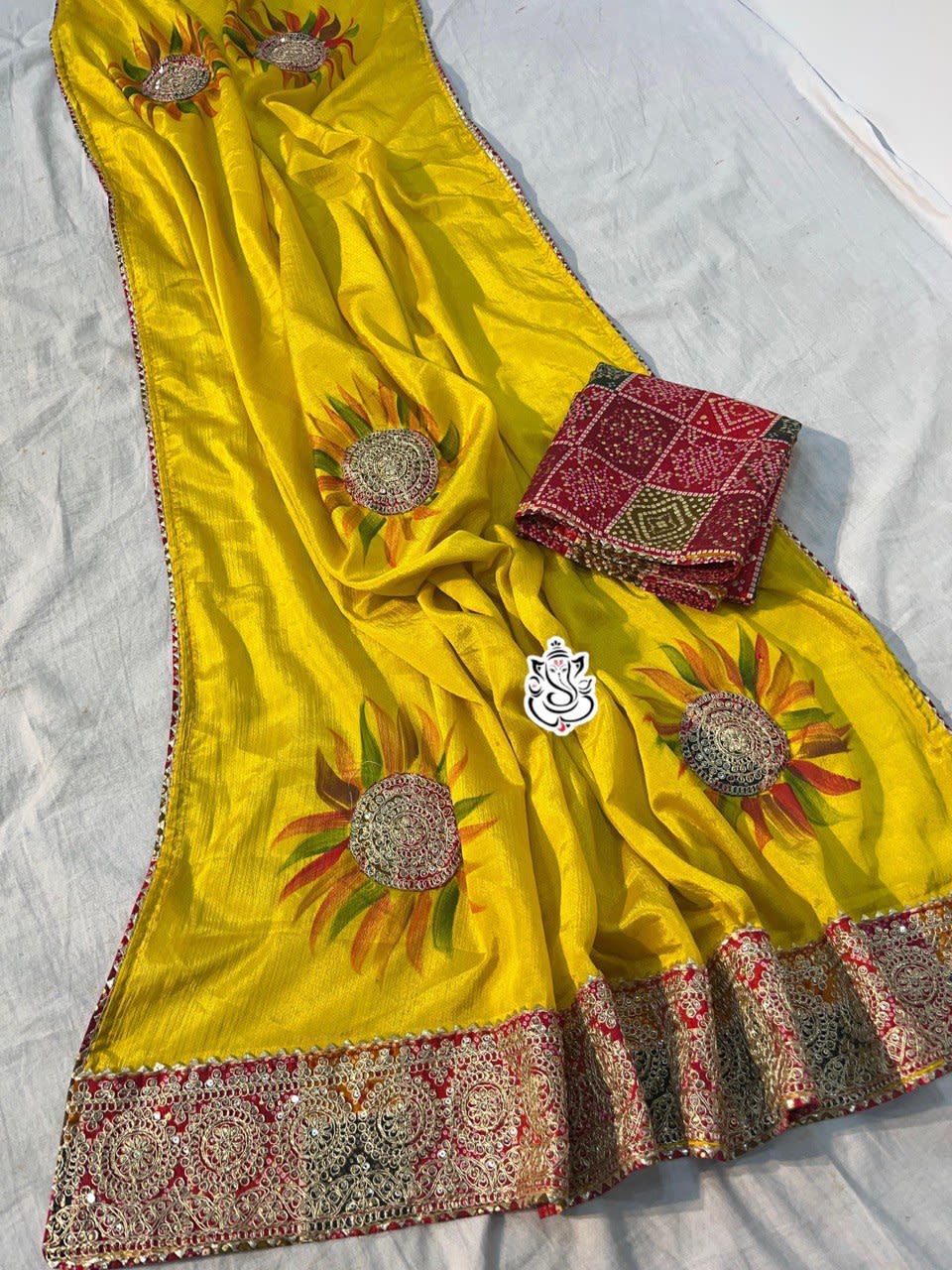 An Elegant Soft Chinon Saree With Rich Sequin Detailing - View 4