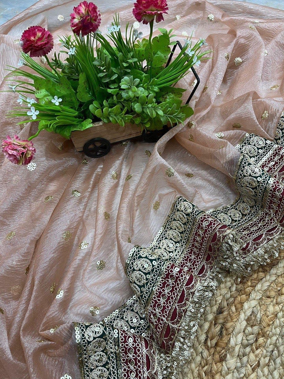 A Adorable & Most Beautiful Designer Banarasi Crush Saree