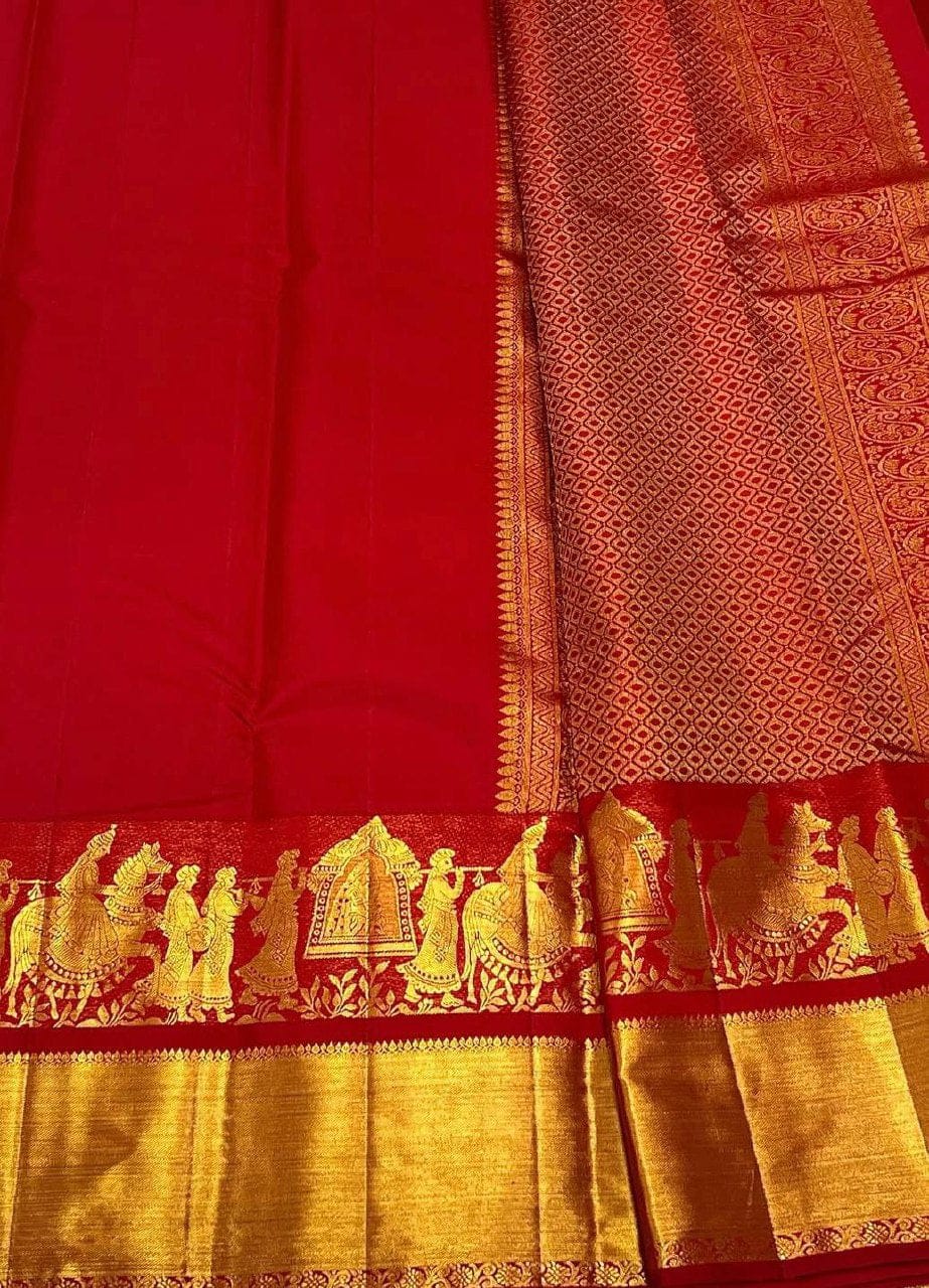 A Red Banarasi Doli Barat Work Saree - A Celebration of Tradition & Royal Craftsmanship