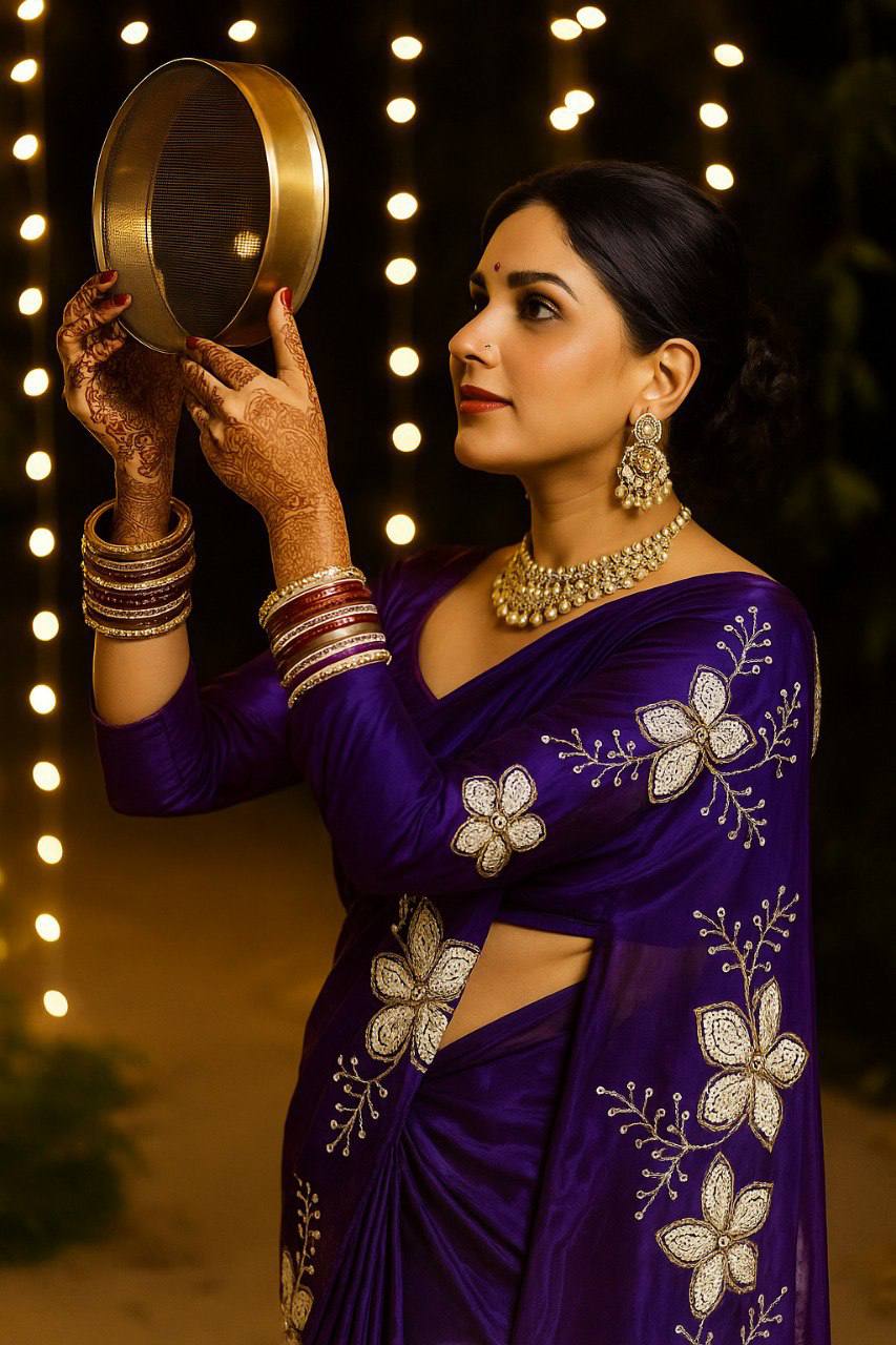 Designer Tissue Silk Saree - Dual Sequence Work - Silk Saree Online India - Buy at ₹1450 - Image 1