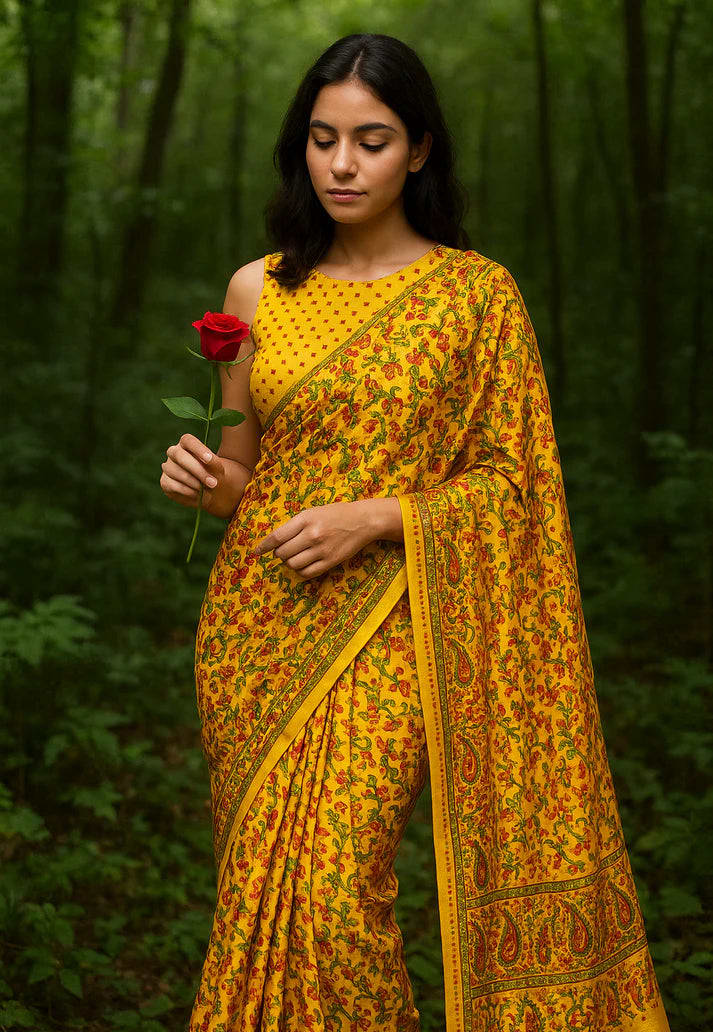 Combo: 2 Lightweight Floral Sarees - Mirror Work - View 7