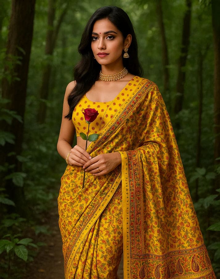 Combo: 2 Lightweight Floral Sarees - Mirror Work - View 9