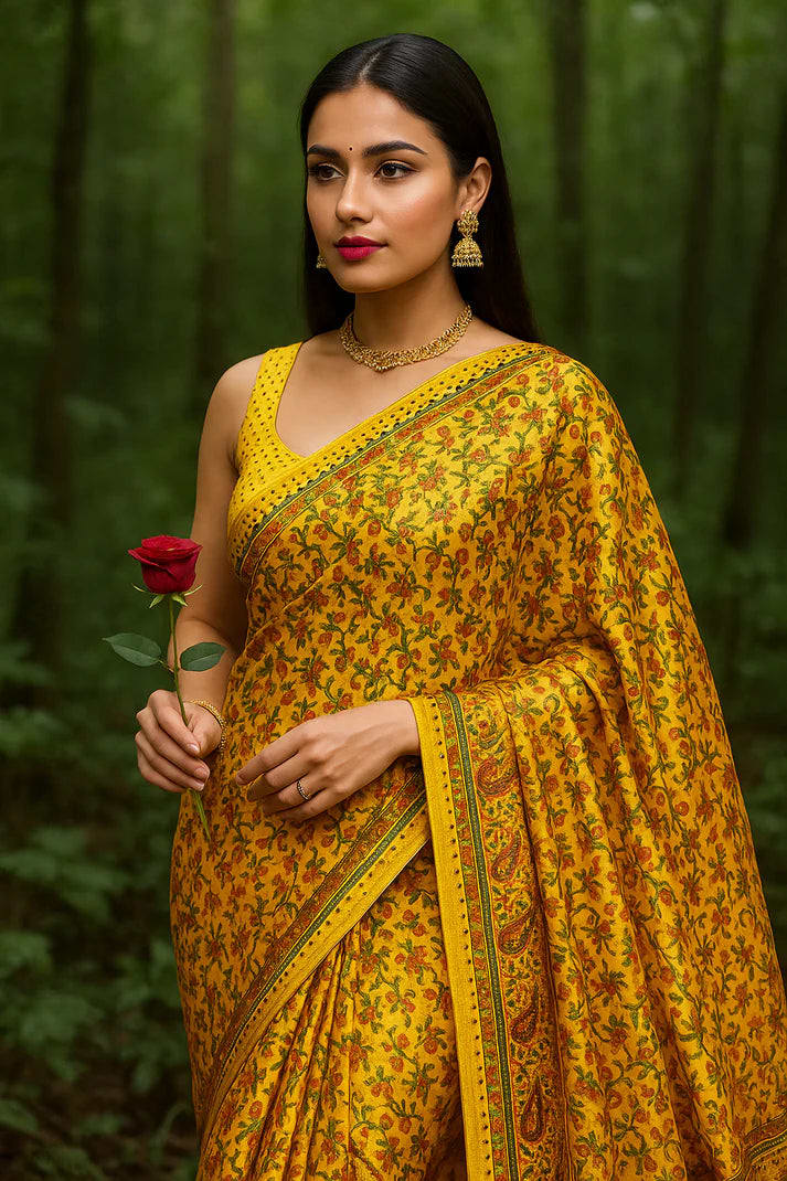 Combo: 2 Lightweight Floral Sarees - Mirror Work - View 10