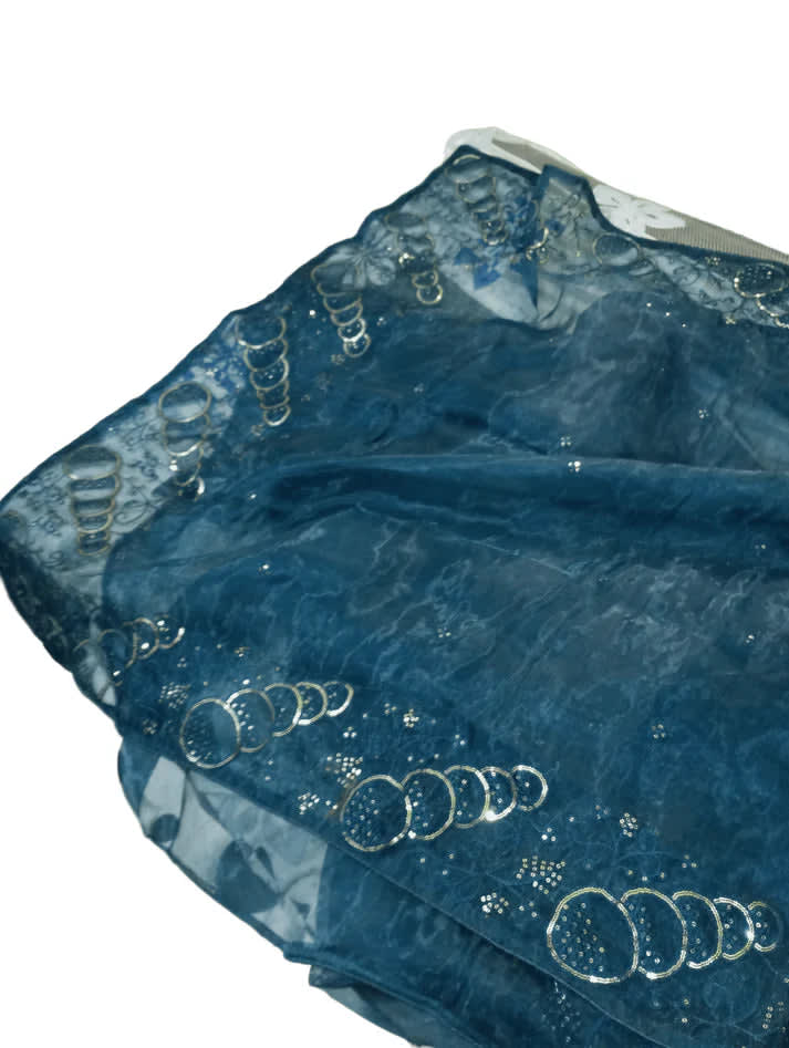 Combo: 2 Midnight Blue Organza Sarees - View 3