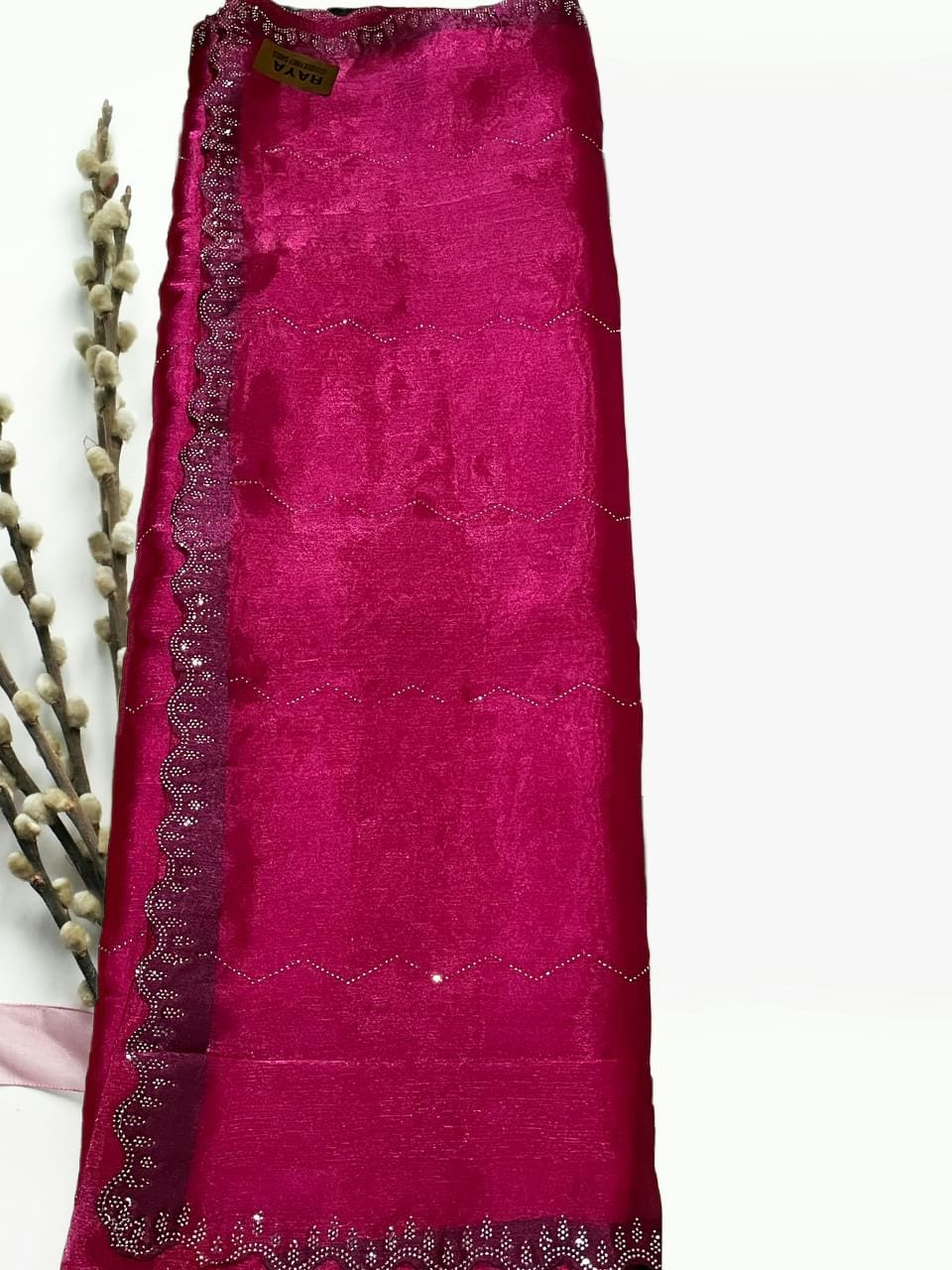 Designer Jimmy Choo Saree with Cut work border - View 3