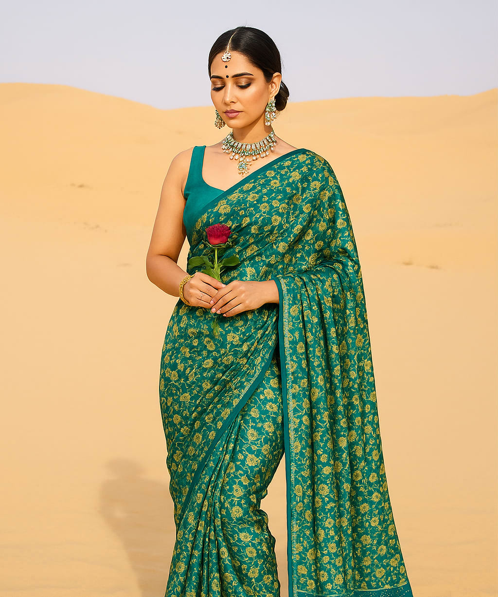 Lightweight Zomato Chiffon Saree for Party Functions. - View 4