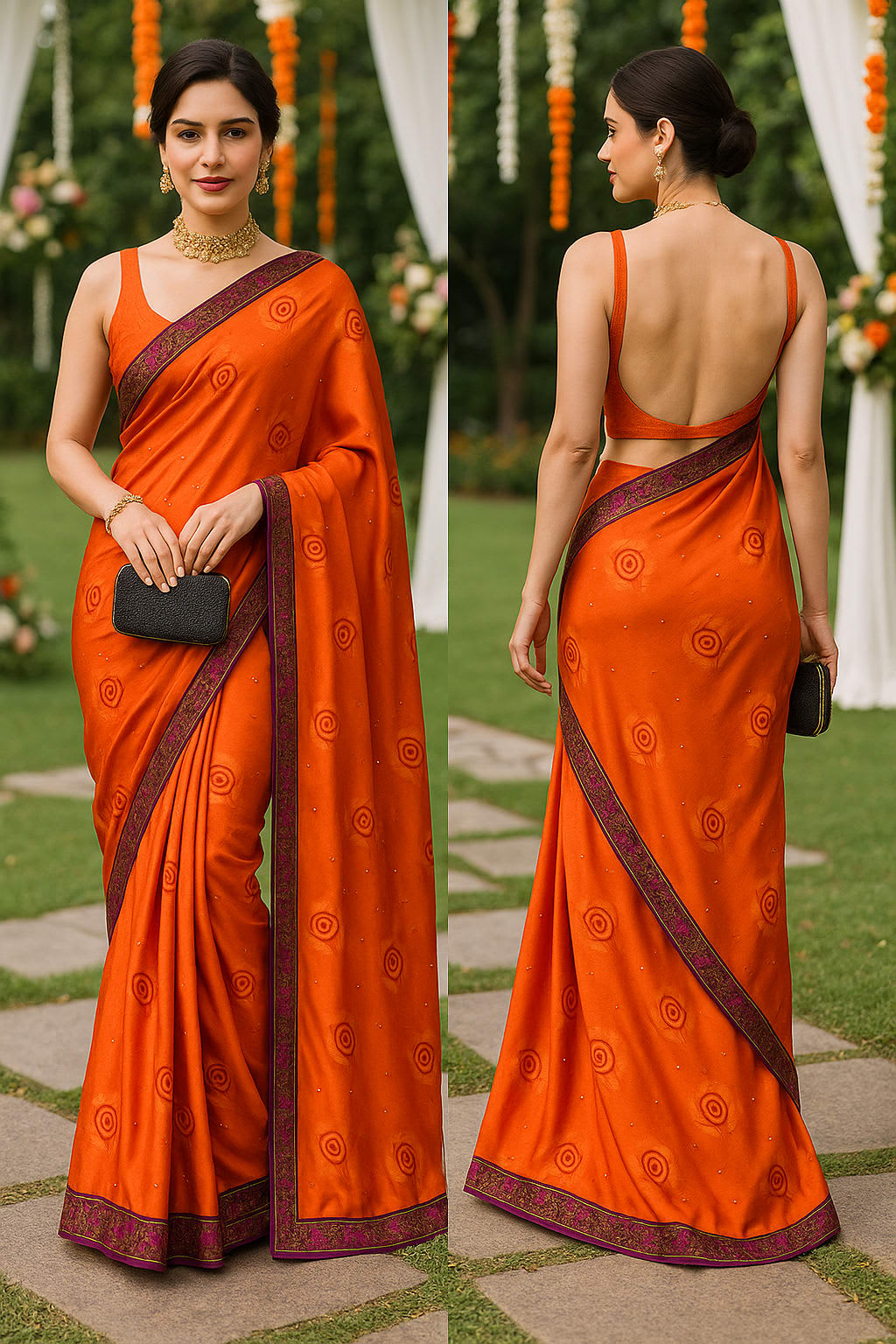 Beautiful Digital Printed Crepe Silk Saree