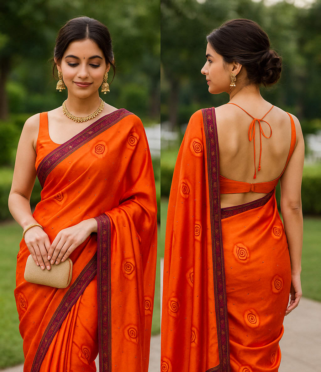 Beautiful Digital Printed Crepe Silk Saree - View 4