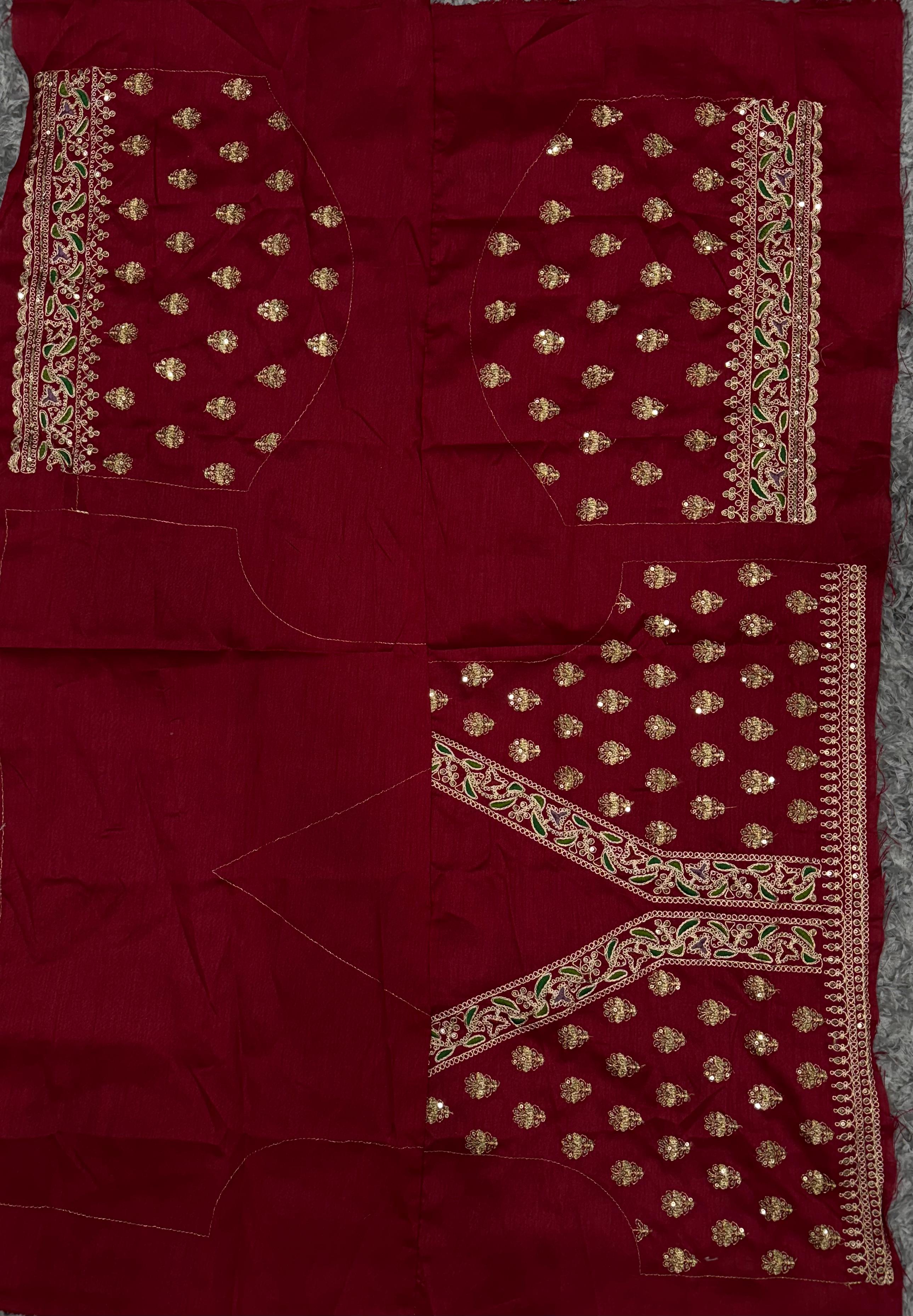 Muted Champagne Gold Designer Embroidered Saree - View 7