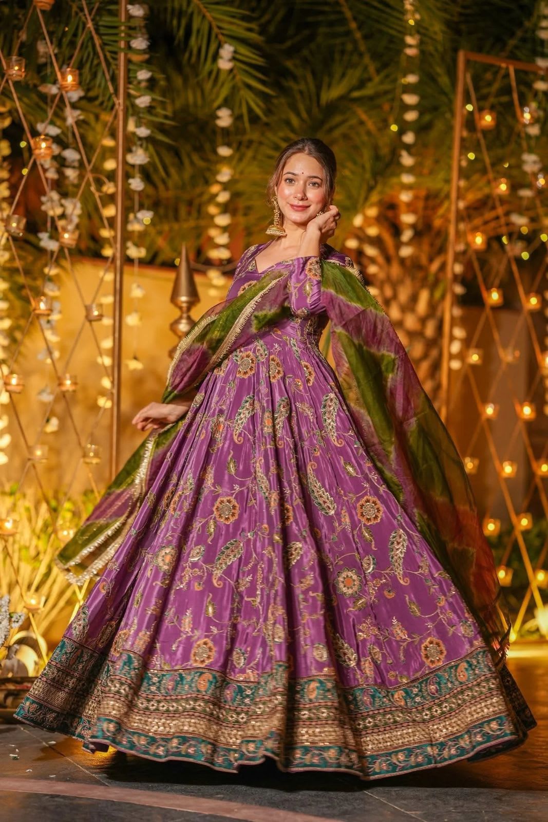 Exclusive Digital Printed Anarkali Gown – Modern Elegance