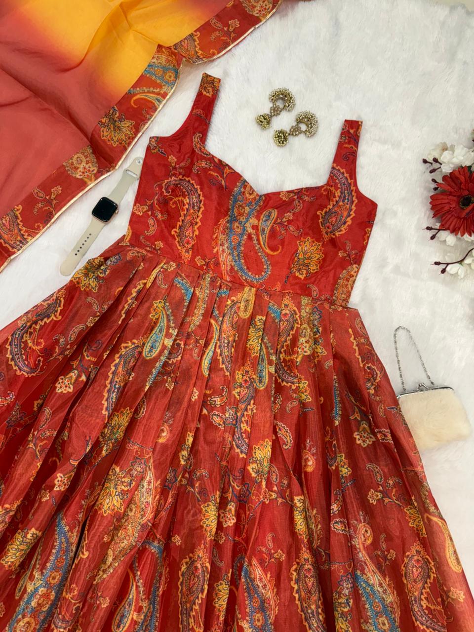 Exclusive Digital Printed Anarkali Gown – Modern Elegance - View 7