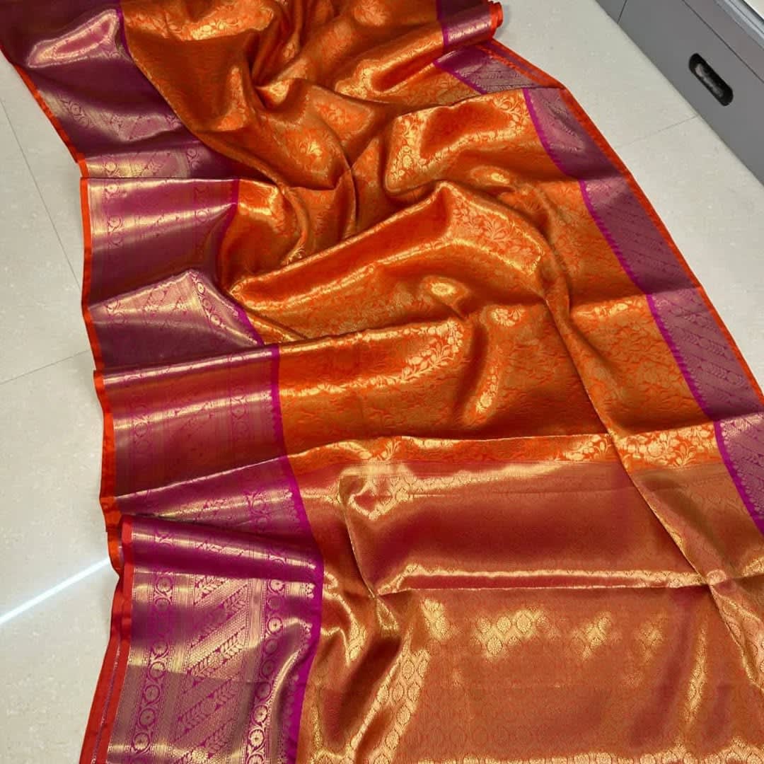 Banarasi Zari Tanchui Kanjeevaram Silk Saree - View 3