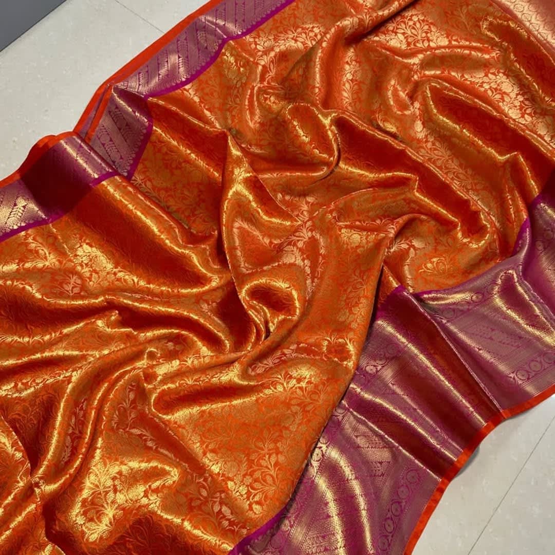Banarasi Zari Tanchui Kanjeevaram Silk Saree