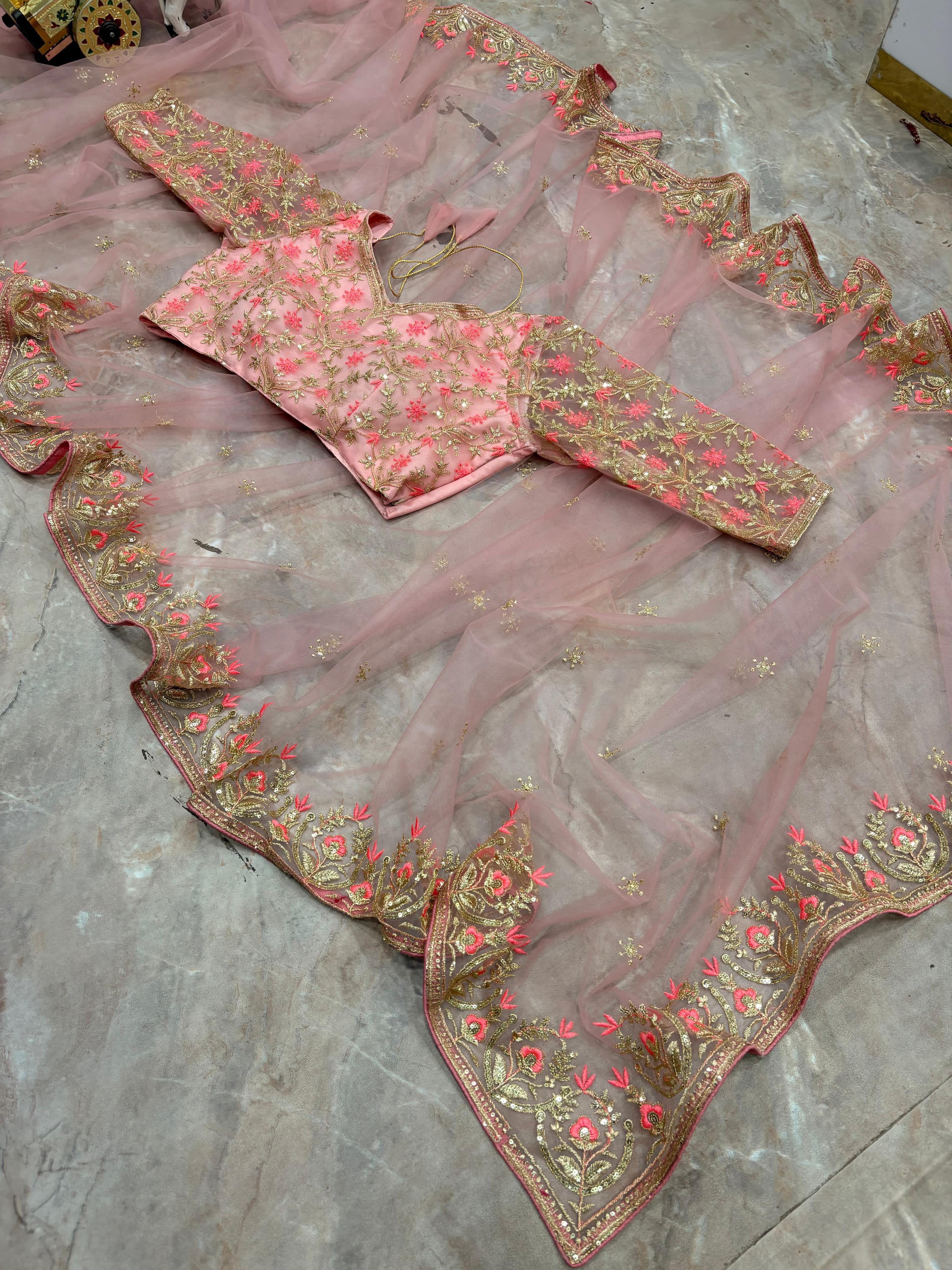 Butterfly Net Embroidered Saree - View 4