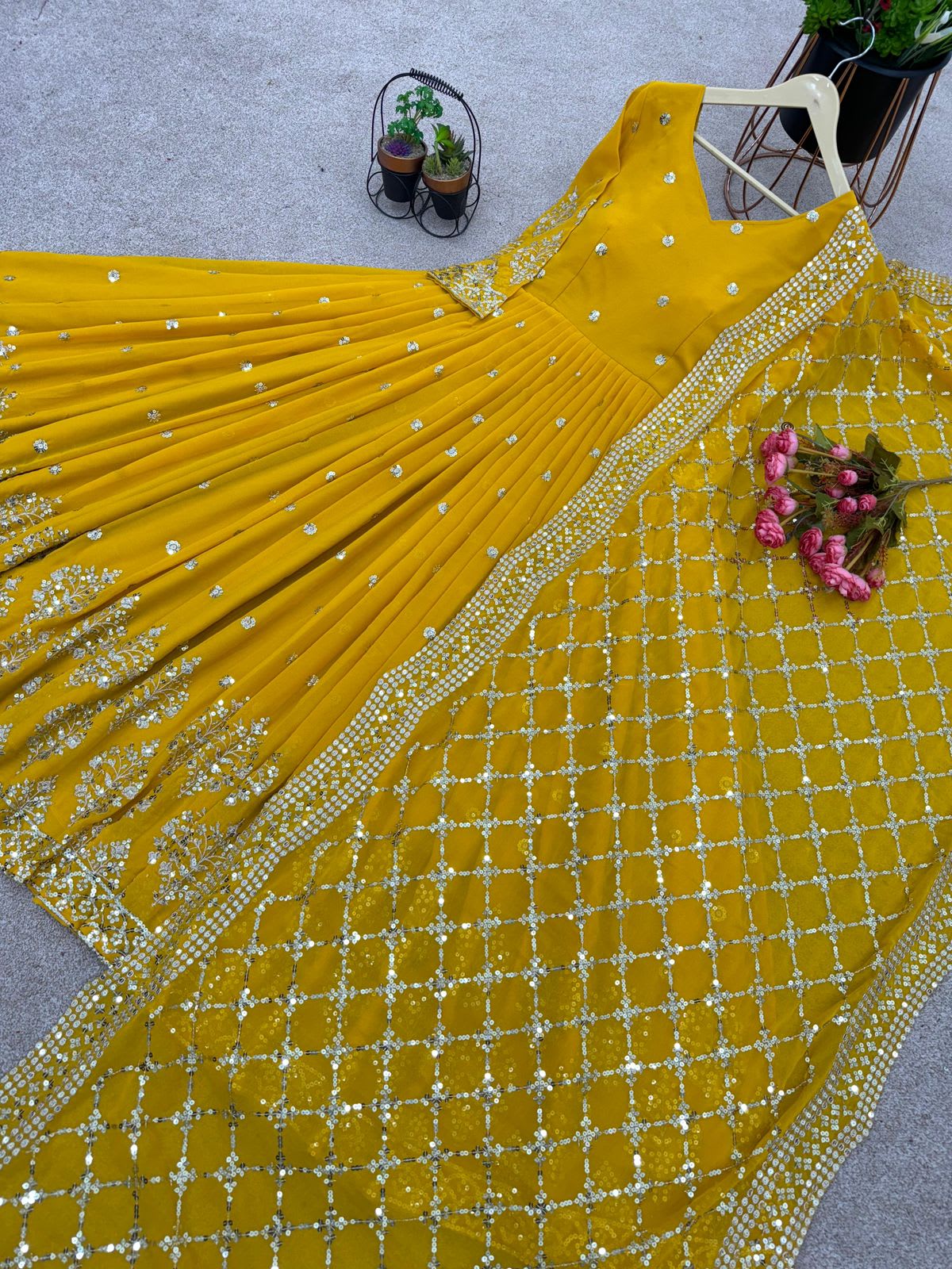 Elegant Embroidered Sequin Designer Anarkali