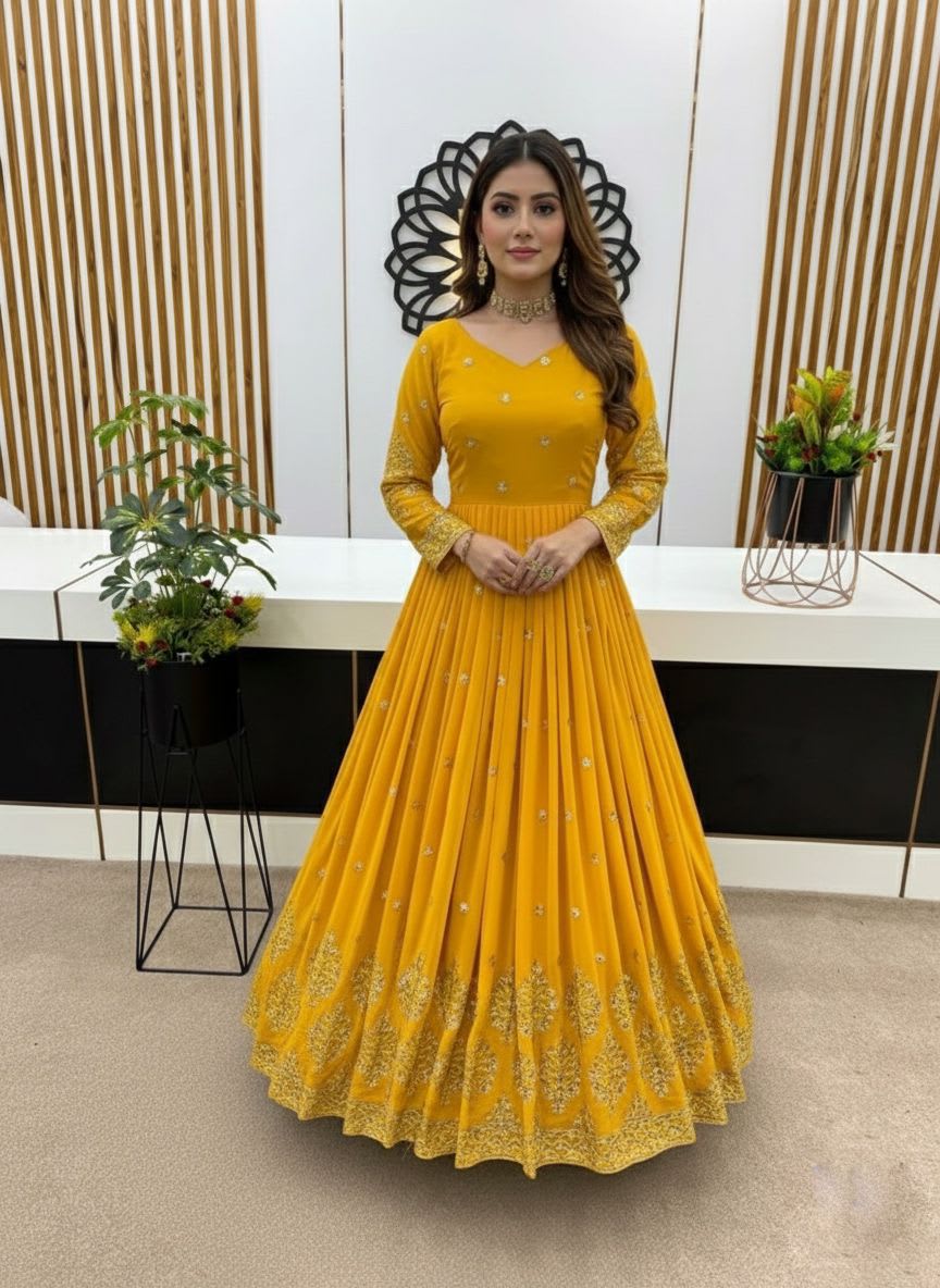 Elegant Embroidered Sequin Designer Anarkali - View 4