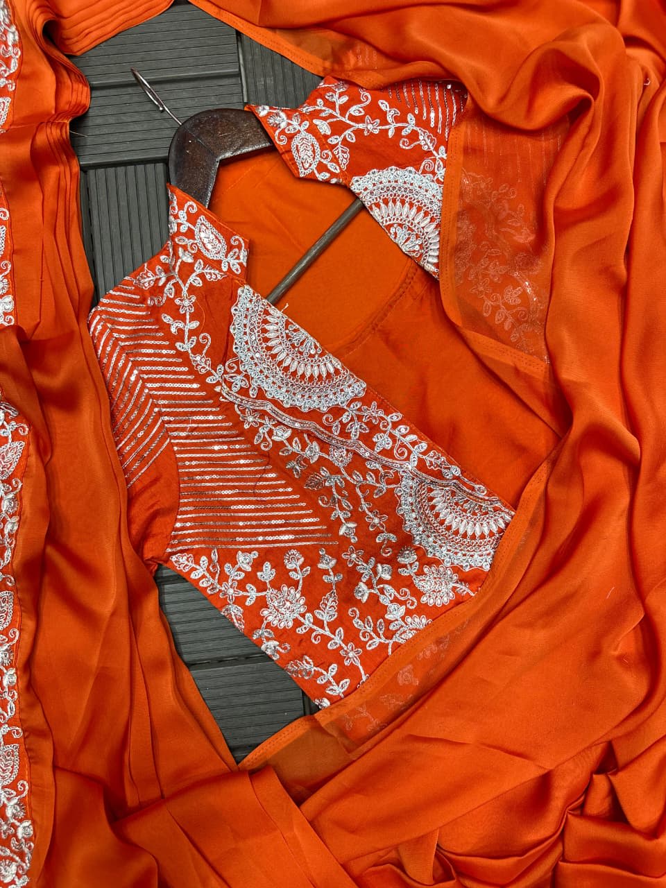 New Super Trending Ready-to-Wear Saree with Embroidered Koti - View 4