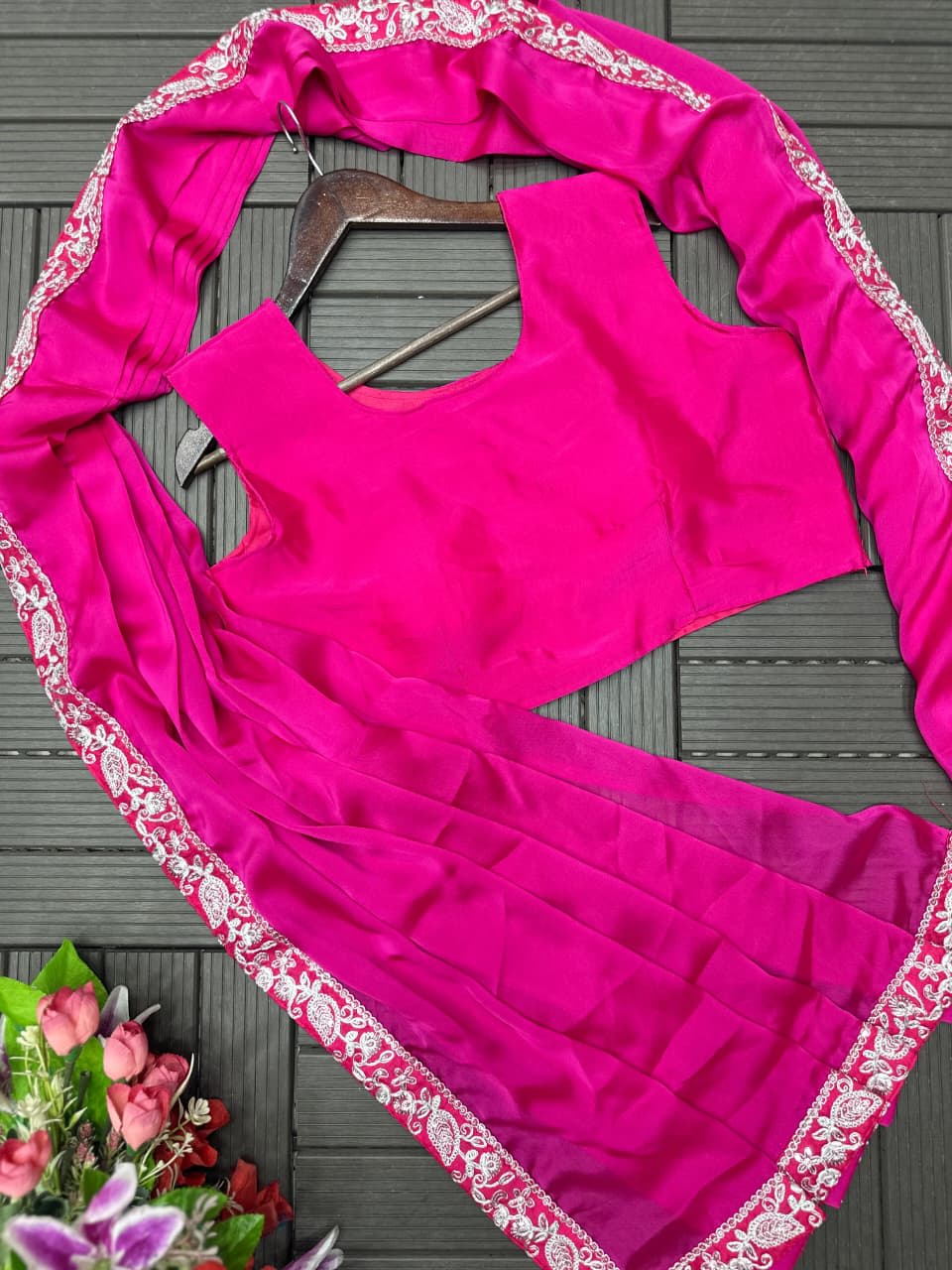 New Super Trending Ready-to-Wear Saree with Embroidered Koti - View 3
