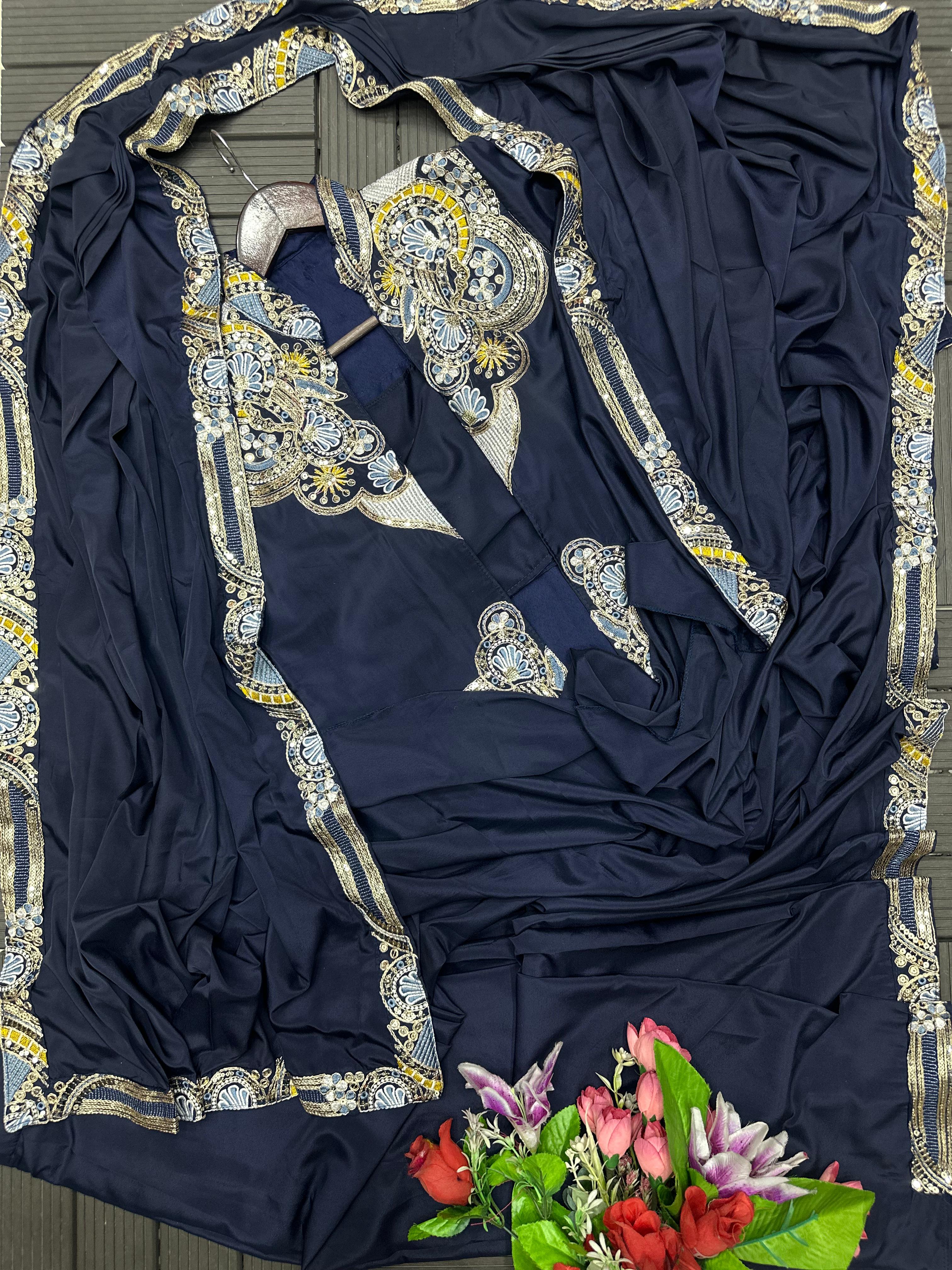 New Super Trending Ready-to-Wear Saree with Embroidered Koti - View 7