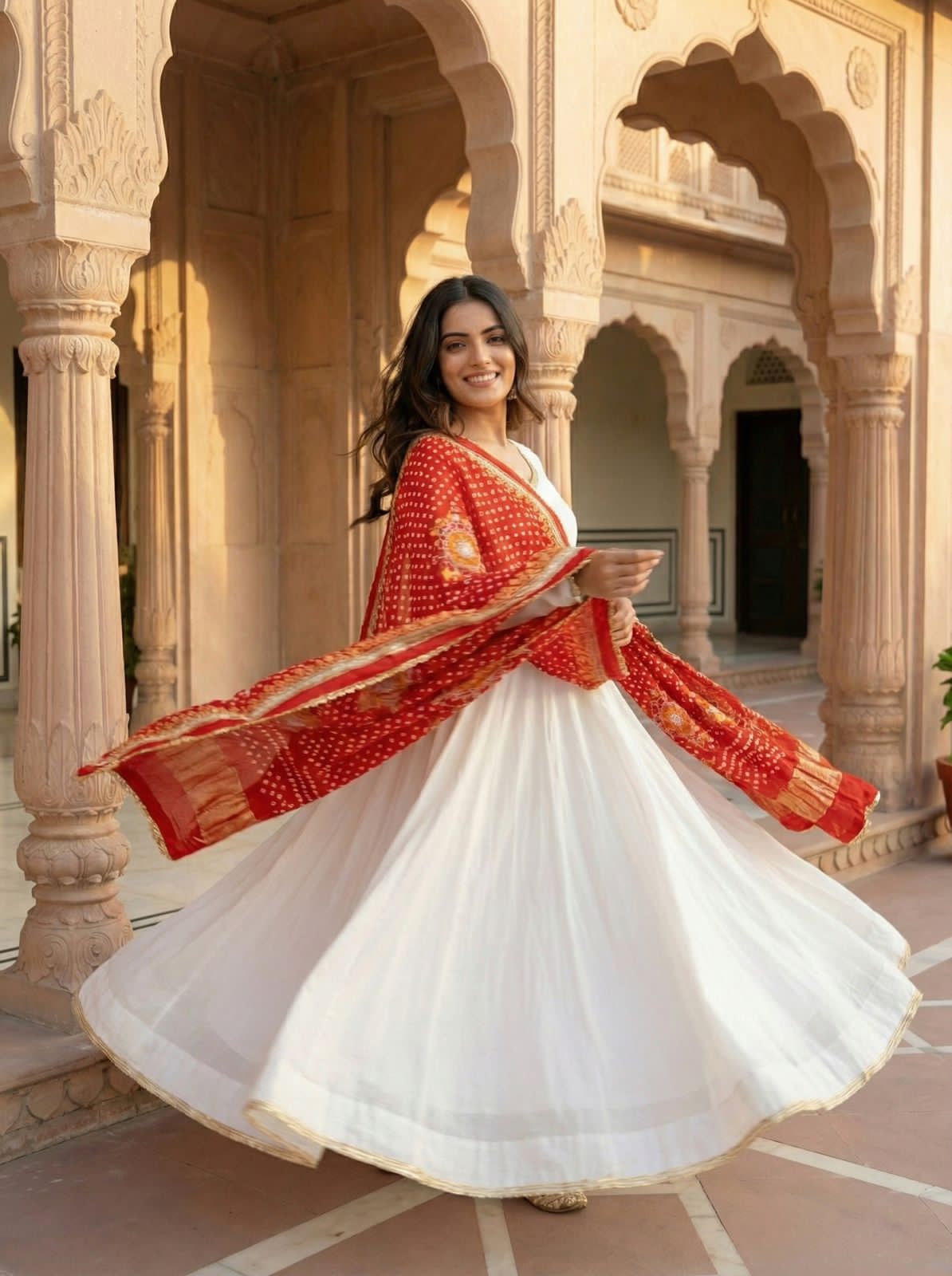 Designer Roman Silk Gown Set with Dupatta