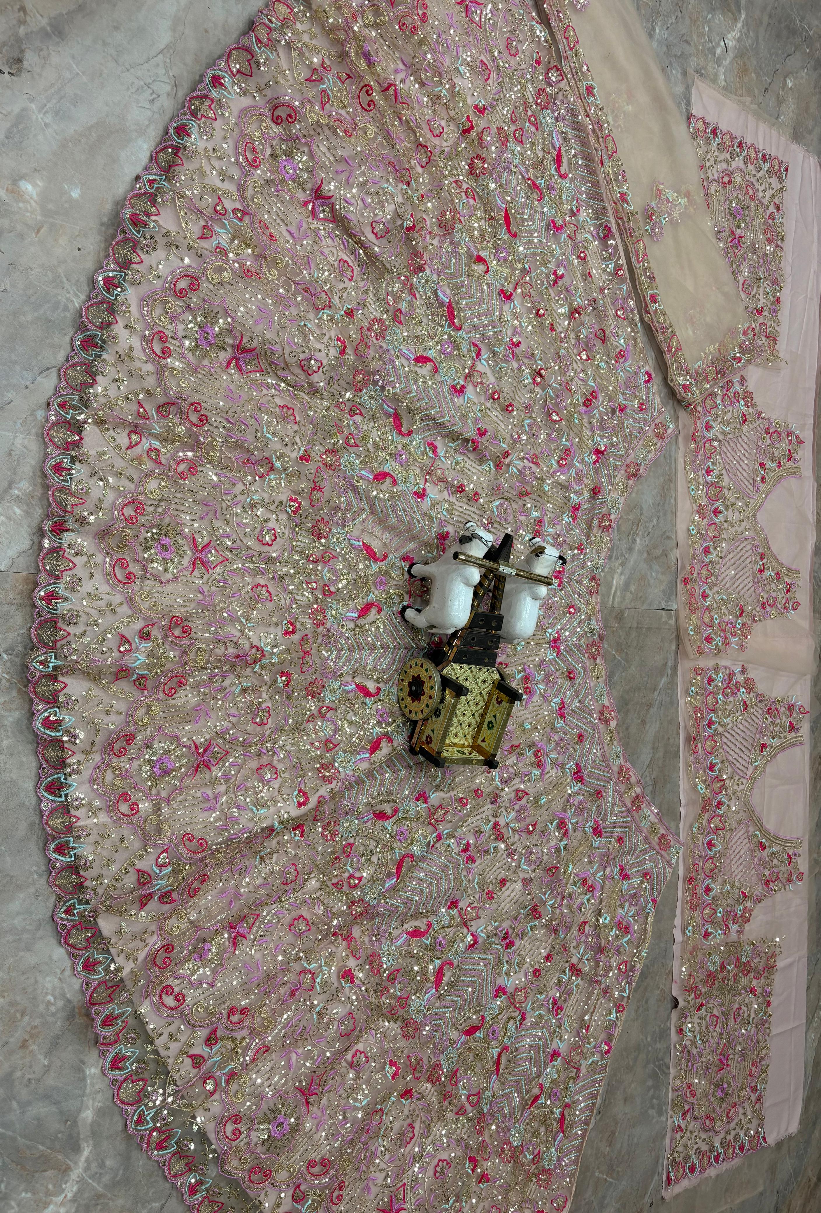 Launching – 4 Meter Flared Premium Butterfly Net Lehenga - View 6