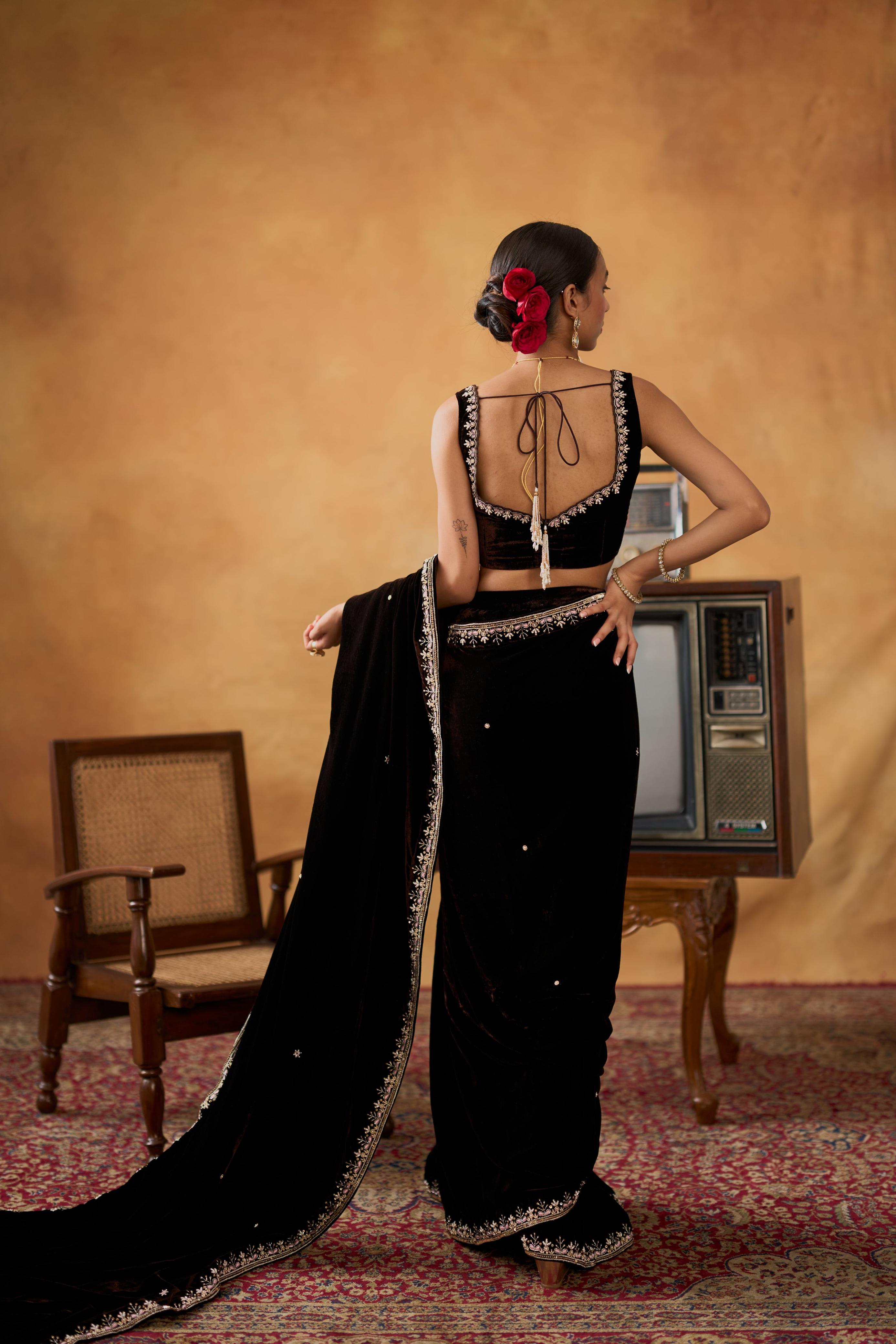 Wedding Special Superhit Velvet Saree Collection - View 4