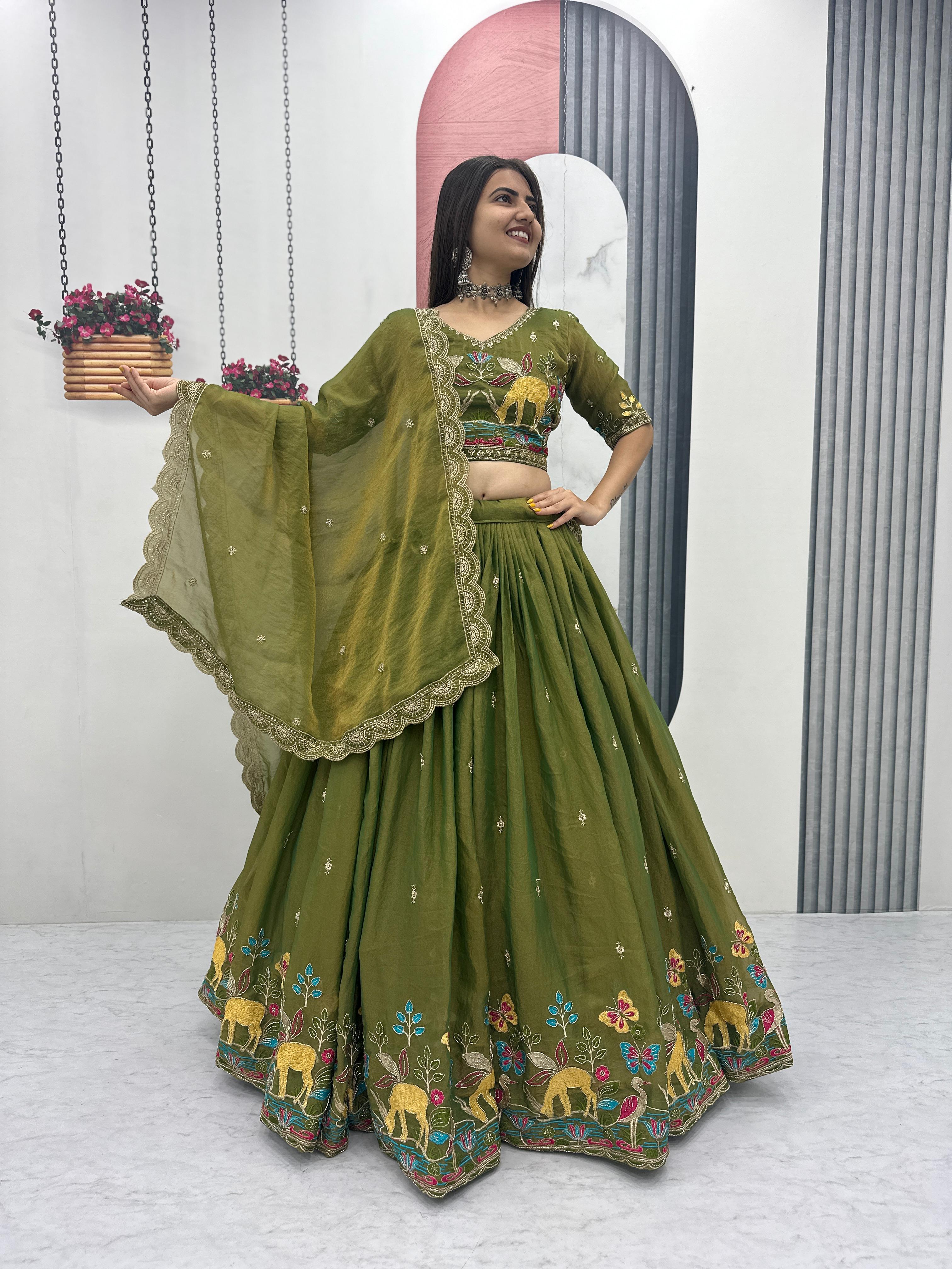Mehandi Special - Launching New Festival Lehenga Choli Set - View 3