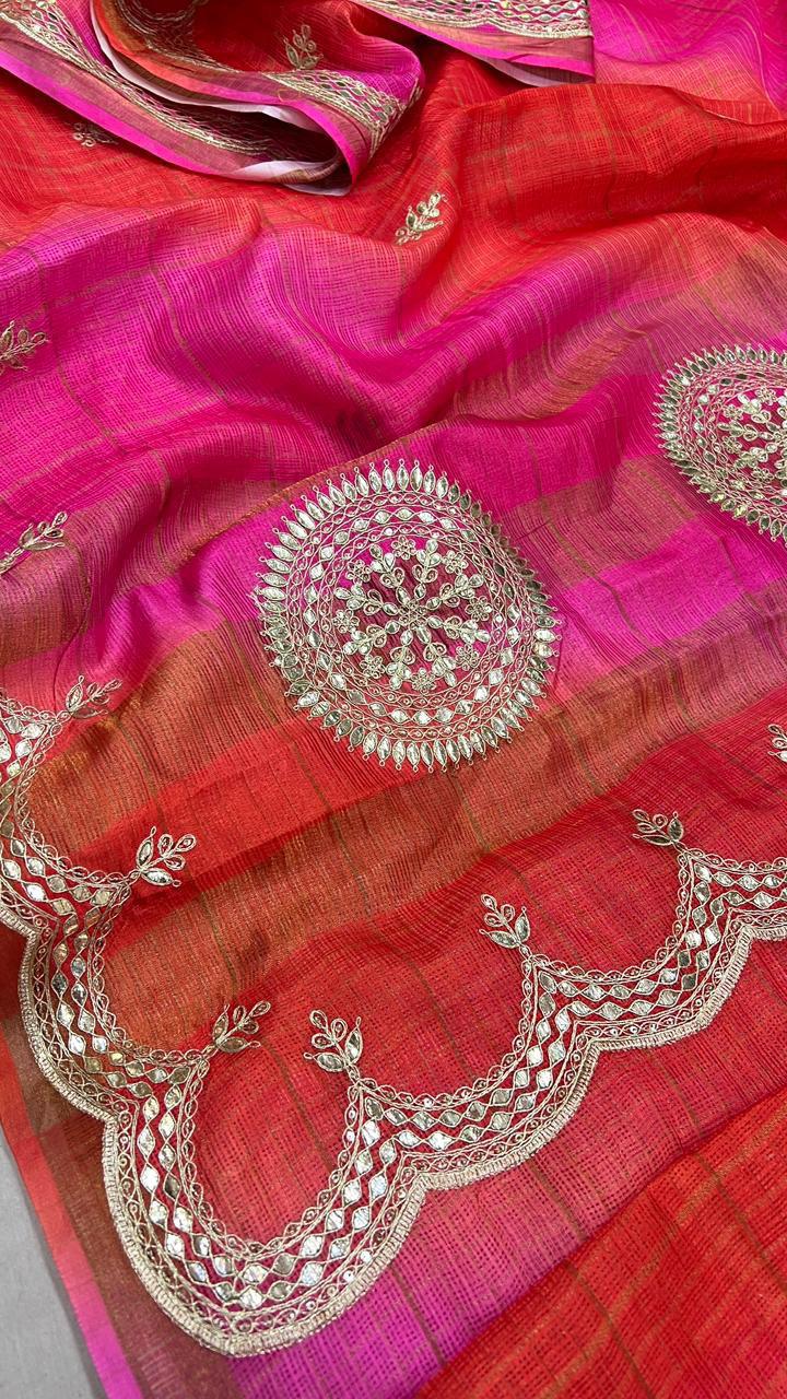 Kota Doriya Cotton Saree with Pita Zari Work - View 2