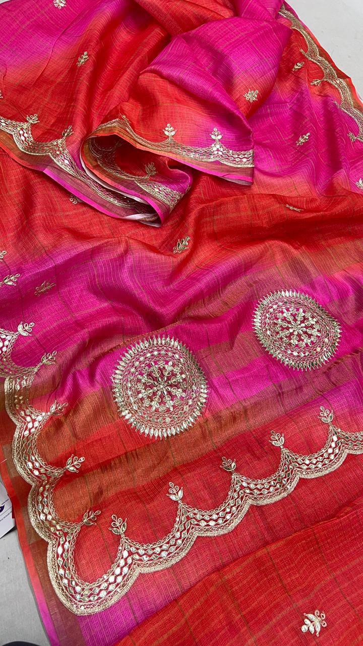 Kota Doriya Cotton Saree with Pita Zari Work - View 3