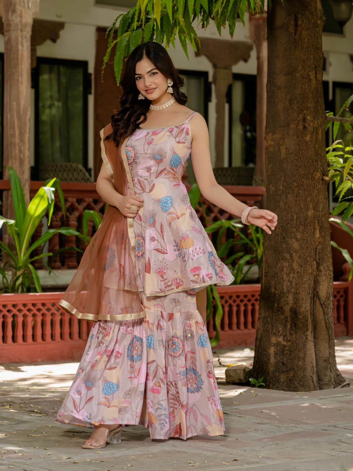 Rang Reet – 07 | Exclusive 3-Piece Kurti, Plazzo & Dupatta Set - View 3