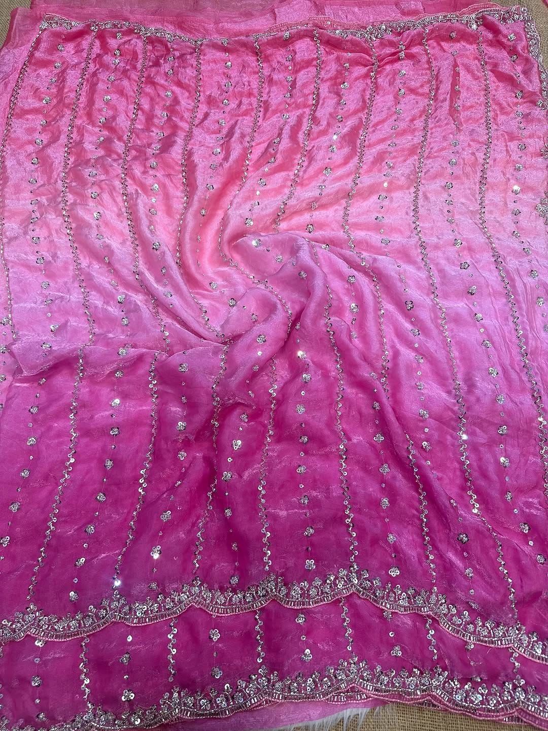 Space Silk Pedding Saree with Beads Work - Space Silk Saree Online India - Buy at ₹2999 - Image 1