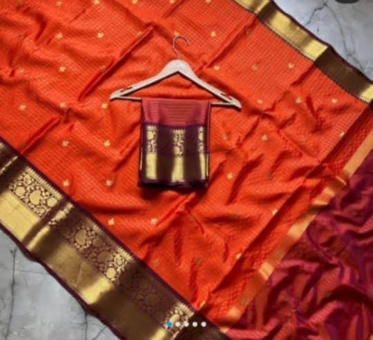 Banarasi Semi Katan Soft Saree - Banarasi Semi Kata Silk Saree Online India - Buy at ₹1299 - Image 1