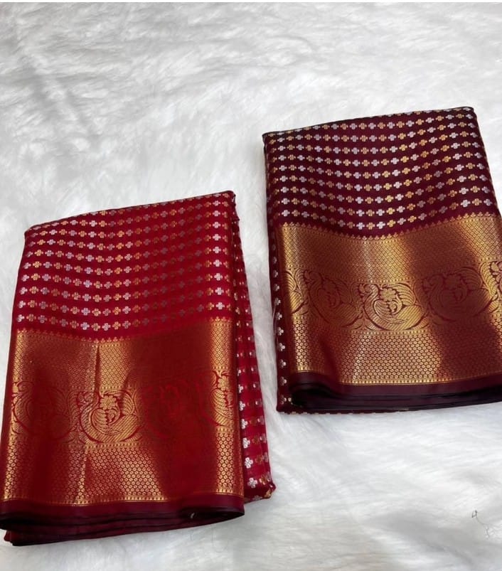 Banarasi Katan Semi Katlon Soft Silk Saree - View 3