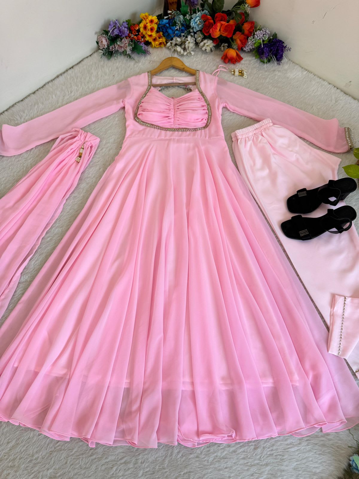 New Party Wear Look – Georgette Gown Set - View 2