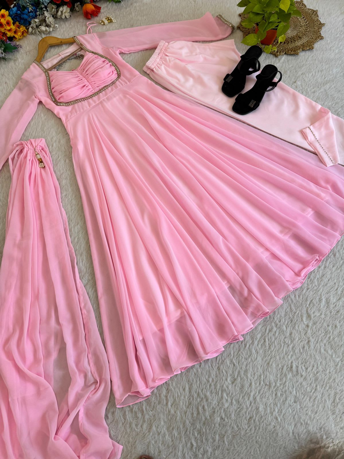 New Party Wear Look – Georgette Gown Set - View 3