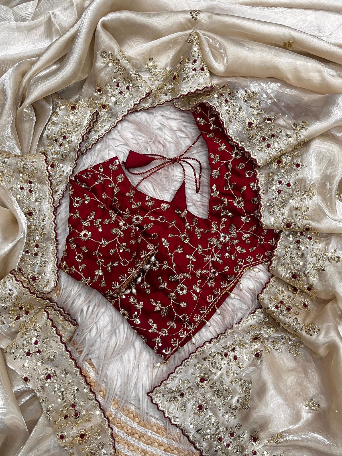 Celebrity Look Jimmy Choo Satin Saree - View 5