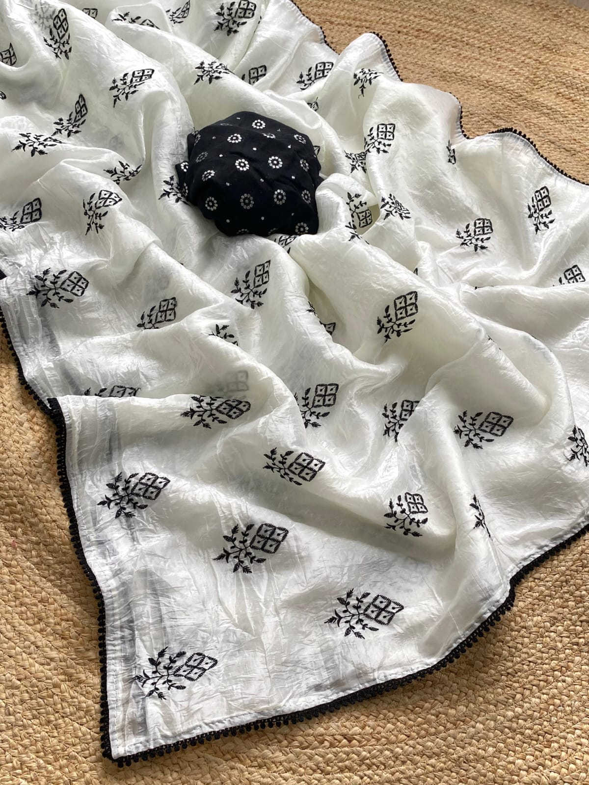 Catalog: DISHA – Pure Paper Crush Designer Saree - View 3