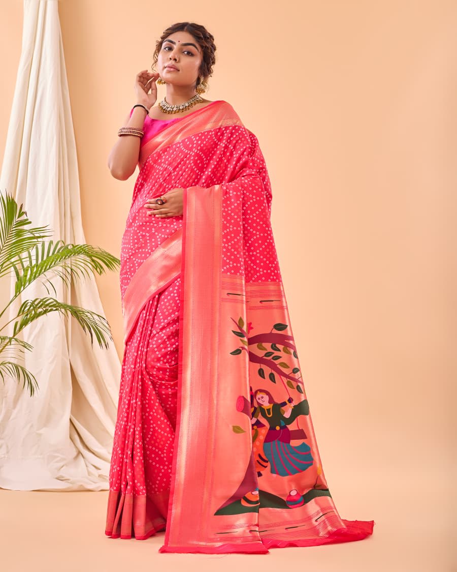 Pure Silk Saree Catalog: Bandhej Paithan - View 2