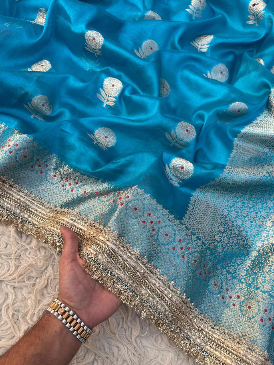 Premium Banarasi Zari Tissue Silk Saree - View 3