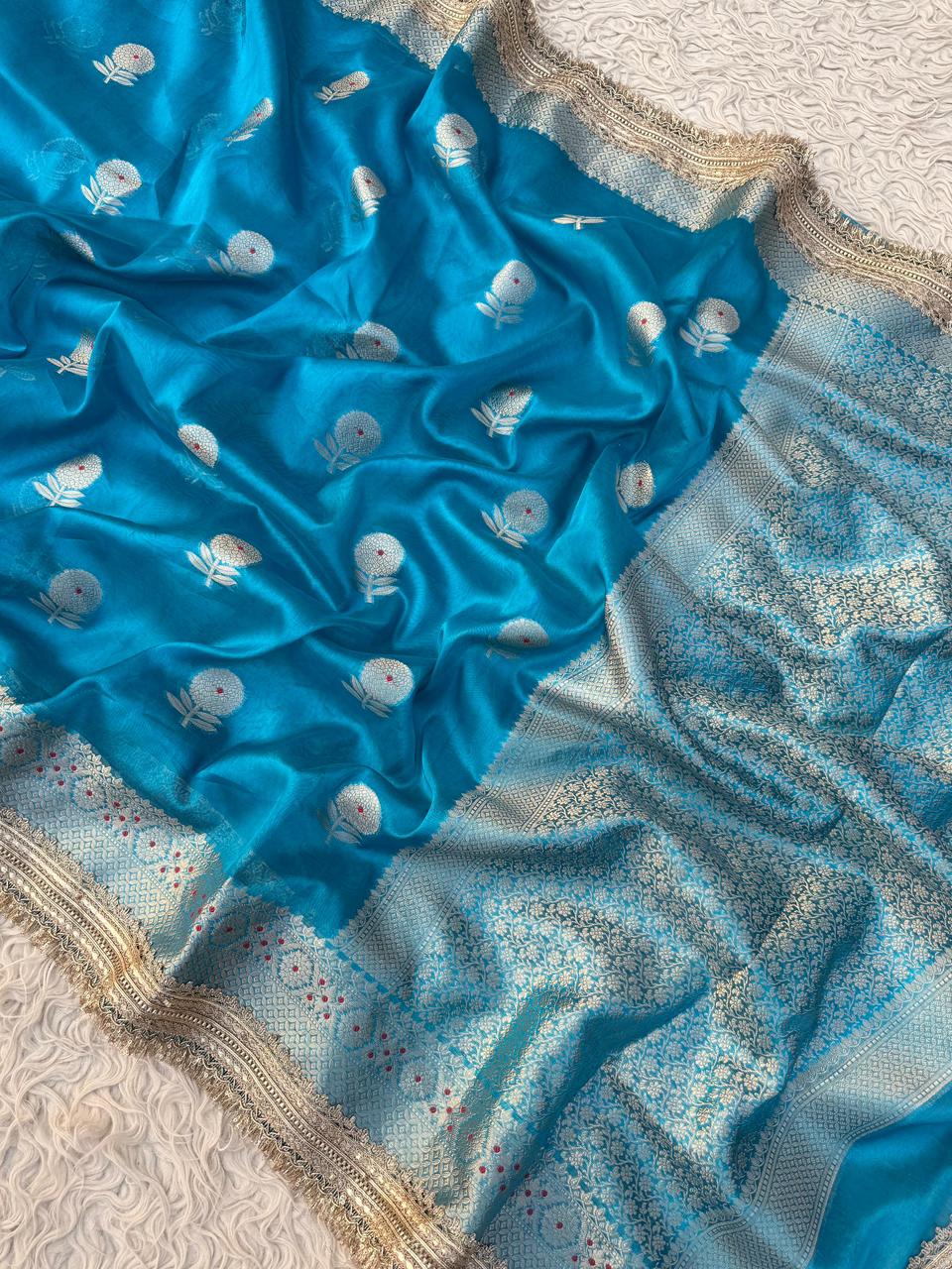 Premium Banarasi Zari Tissue Silk Saree - Banarasi Tissue Silk Saree Online India - Buy at ₹2050 - Image 1