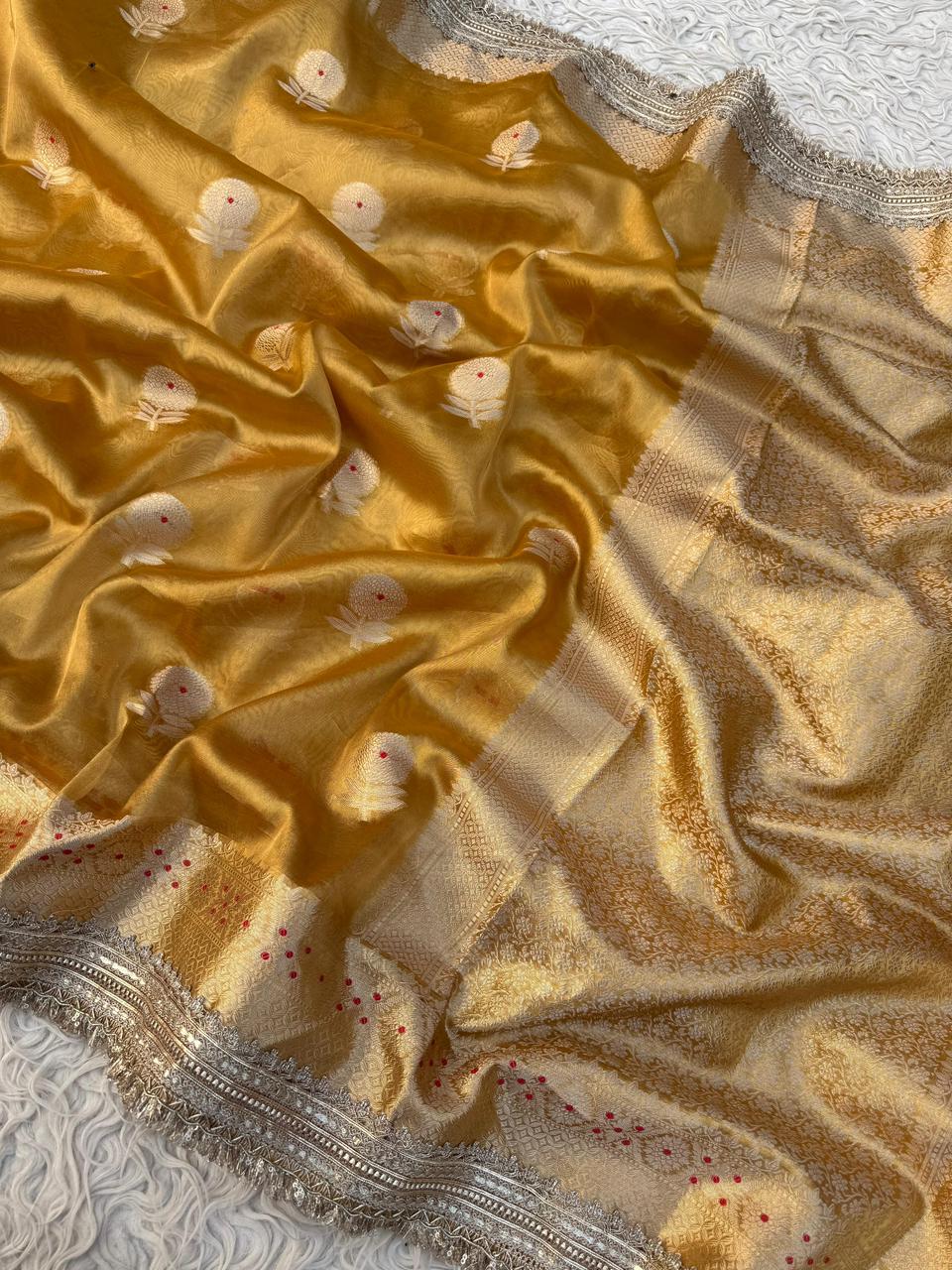 Premium Banarasi Zari Tissue Silk Saree - Banarasi Tissue Silk Saree Online India - Buy at ₹2050 - Image 1