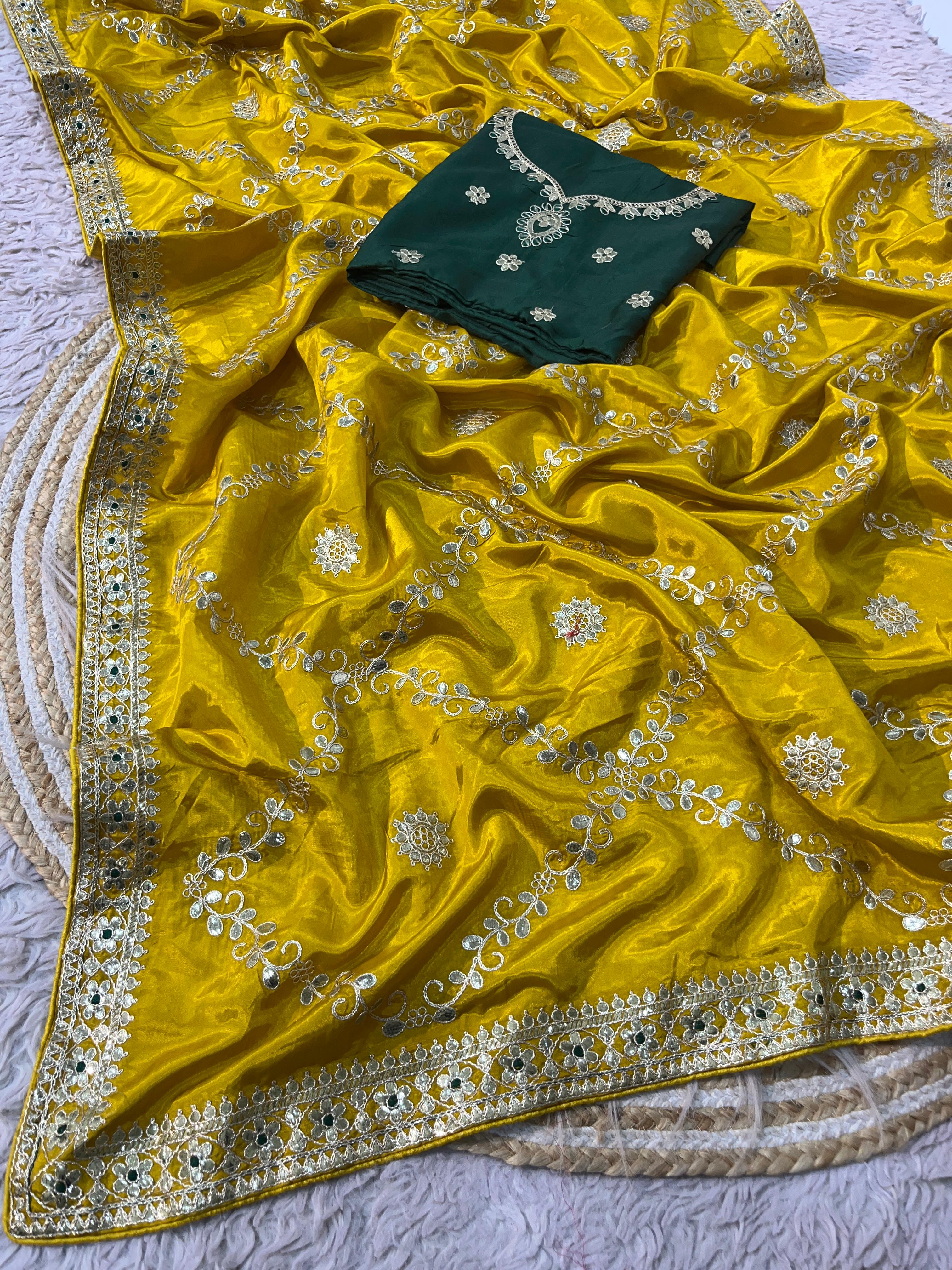 Trending Saree Alert – Soft Shine H.O Silk Saree - H O Silk Saree Online India - Buy at ₹1799 - Image 1